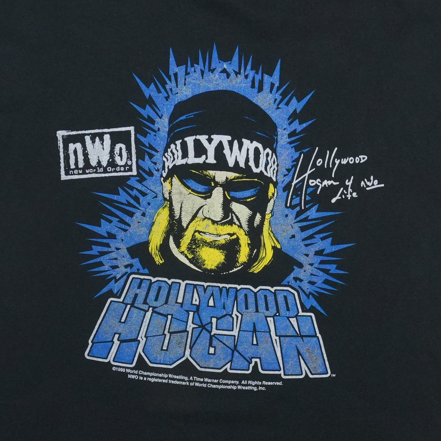 1998 Hollywood Hogan nWo Wrestling Shirt Front Detail 1