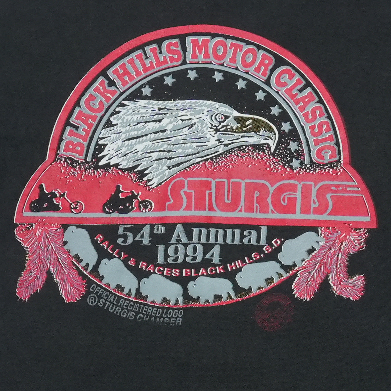 1994 Sturgis 54th Annual Black Hills Motor Classic Shirt Front Detail 1