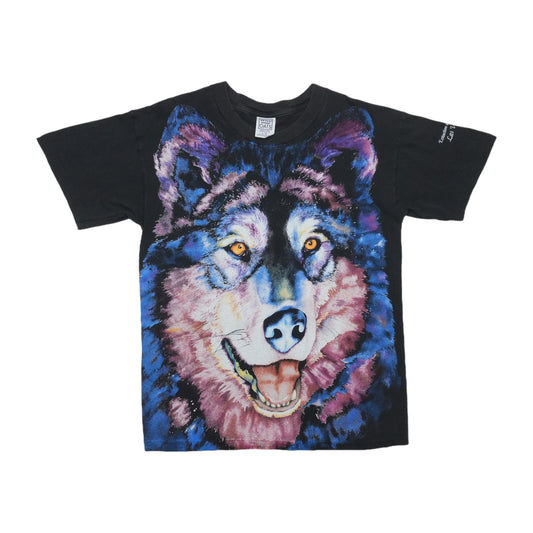 1990s Wolf Over Print Shirt Front