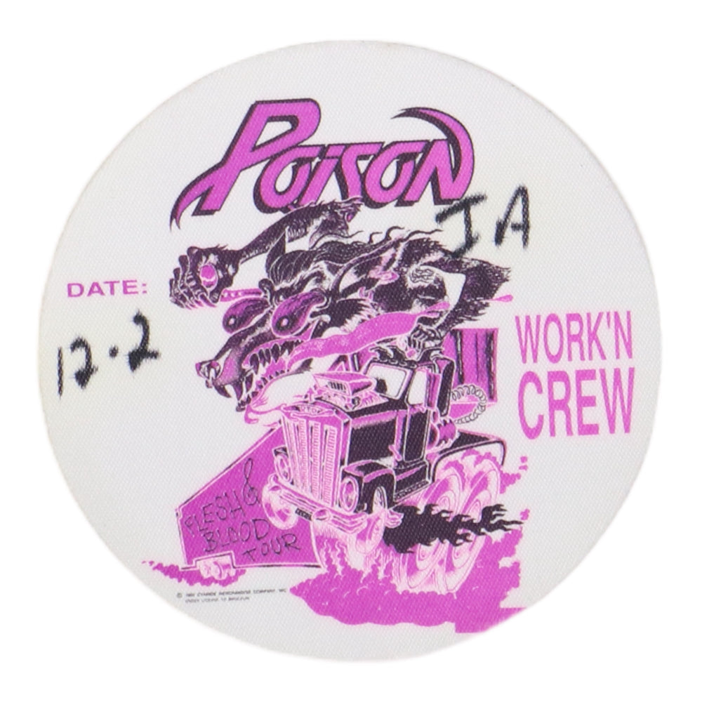 1990 Poison Flesh & Blood Tour Backstage Pass
