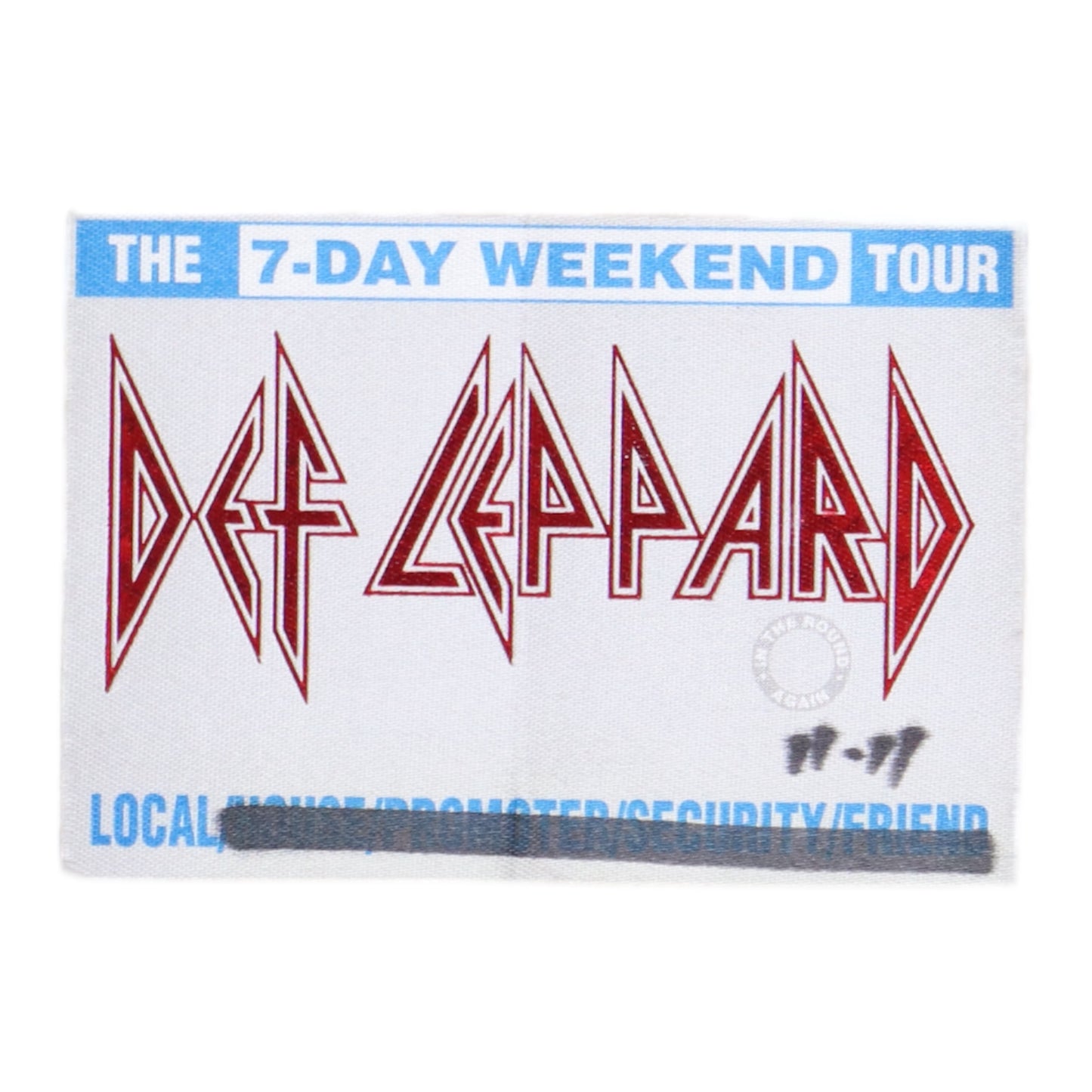 1992 Def Leppard 7 Day Weekend Backstage Pass