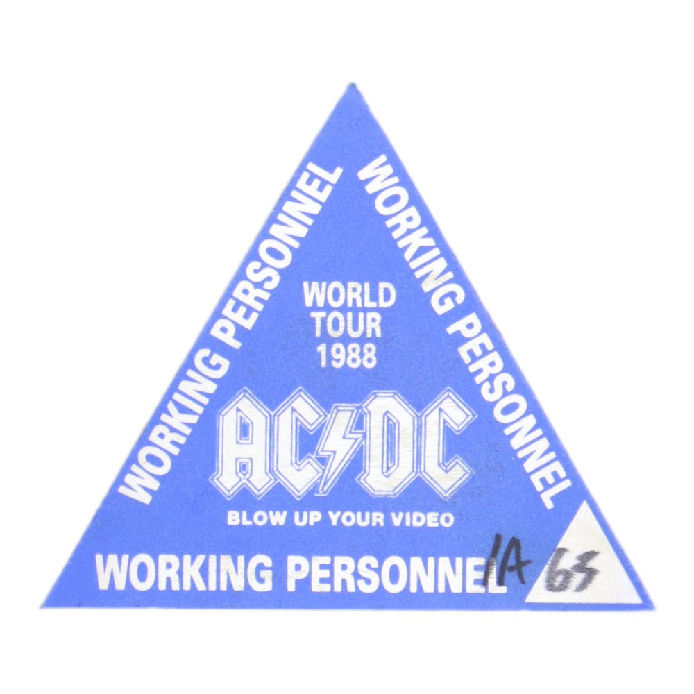 1988 ACDC Blow Up Your Video Backstage Pass
