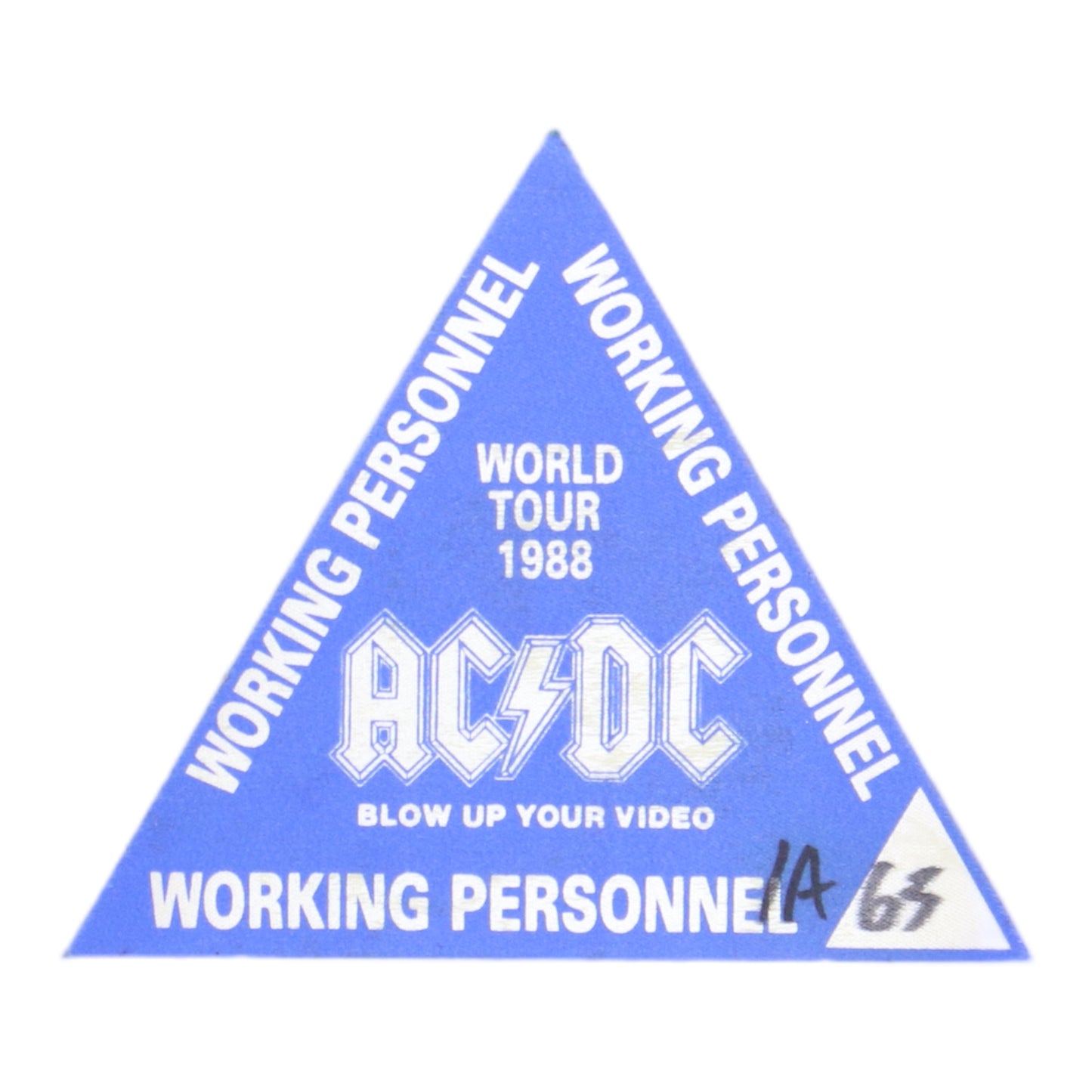 1988 ACDC Blow Up Your Video Backstage Pass