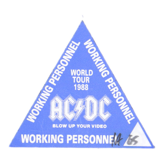 1988 ACDC Blow Up Your Video Backstage Pass
