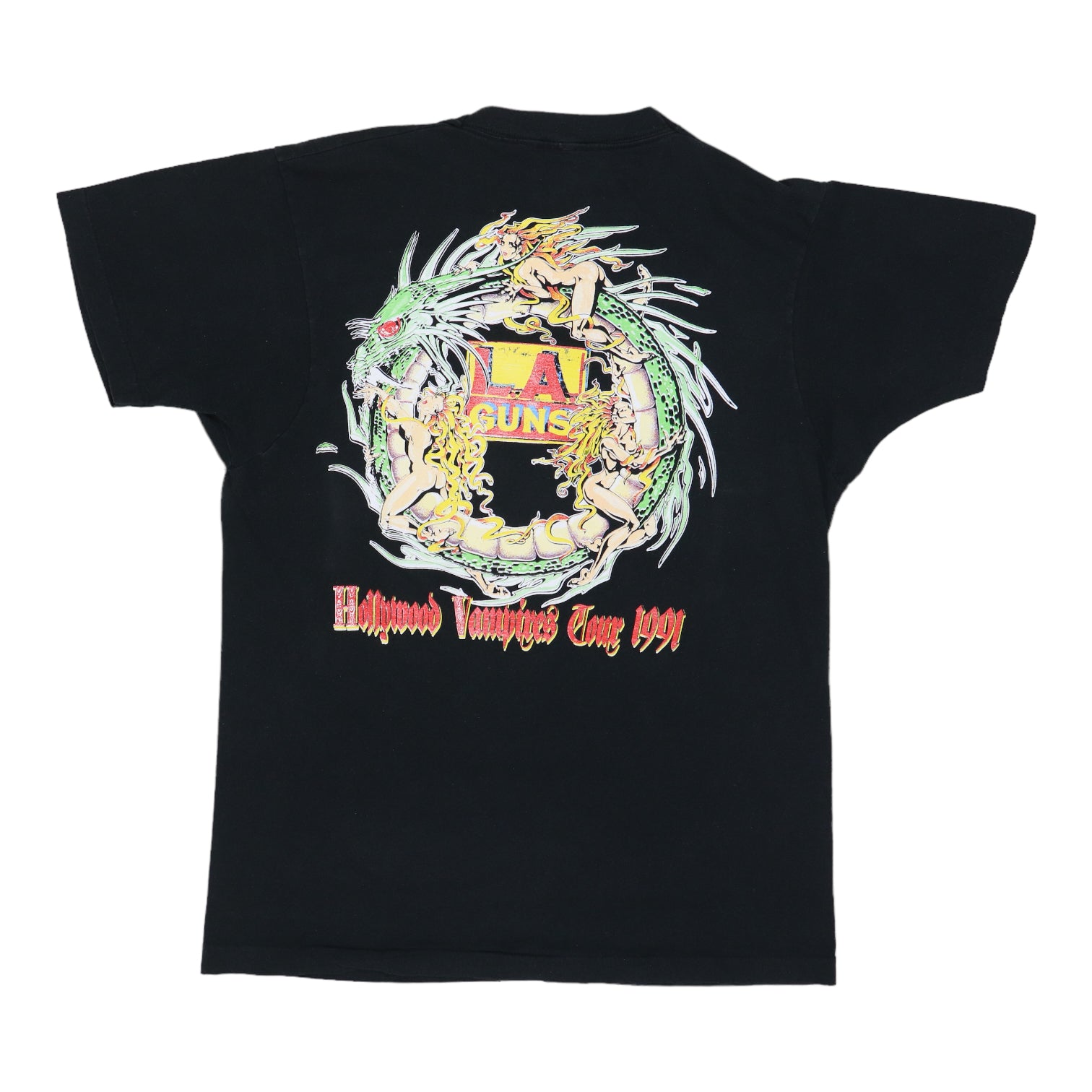 L.A. GUNS & HOLLYWOOD VAMPIRES Tシャツ 1991 LA Guns Hollywood Vampires Tour Shirt | Authentic Vintage Tee
