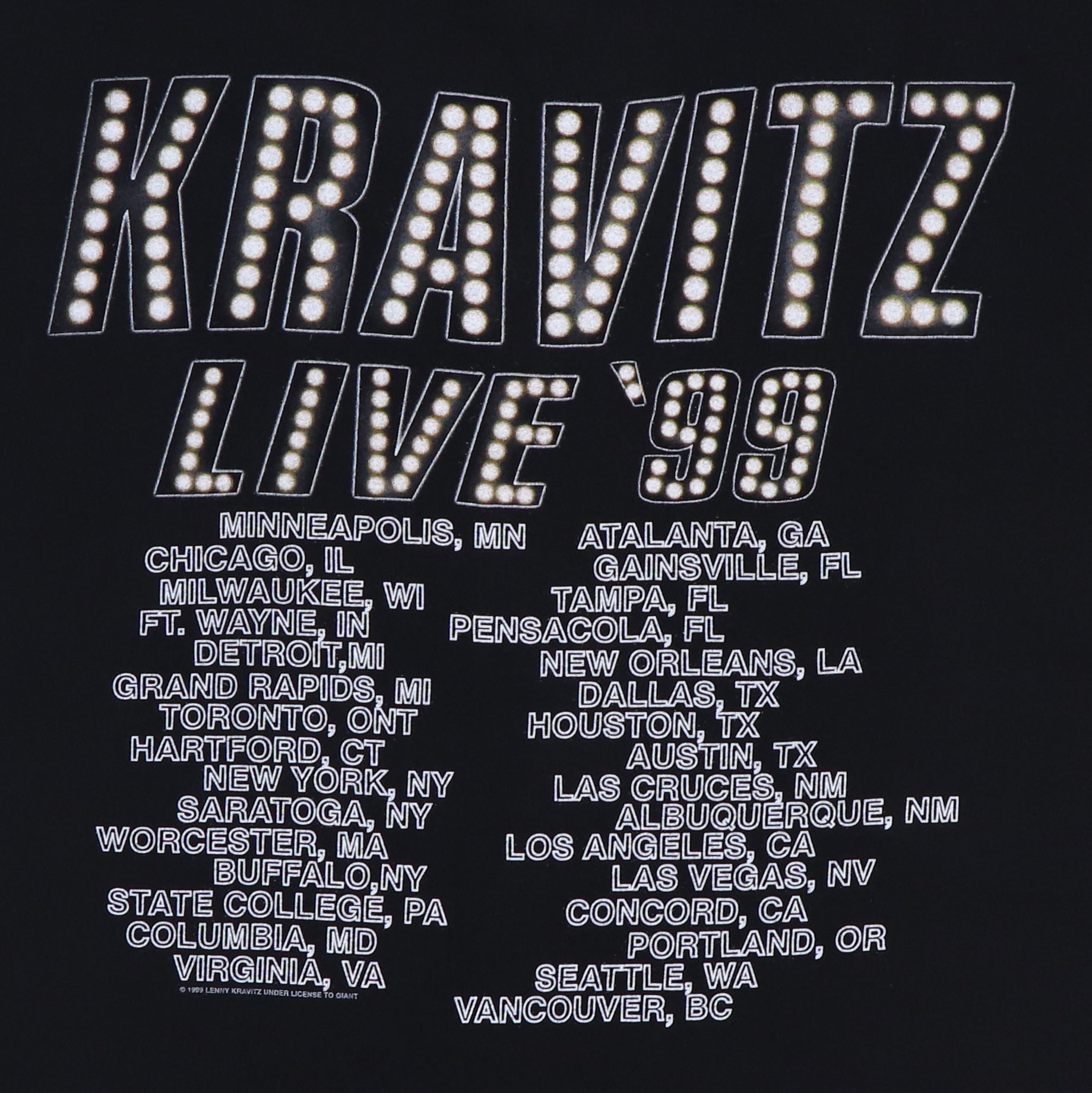 1999 Lenny Kravitz Tour Shirt | Authentic Vintage Tee – WyCo Vintage