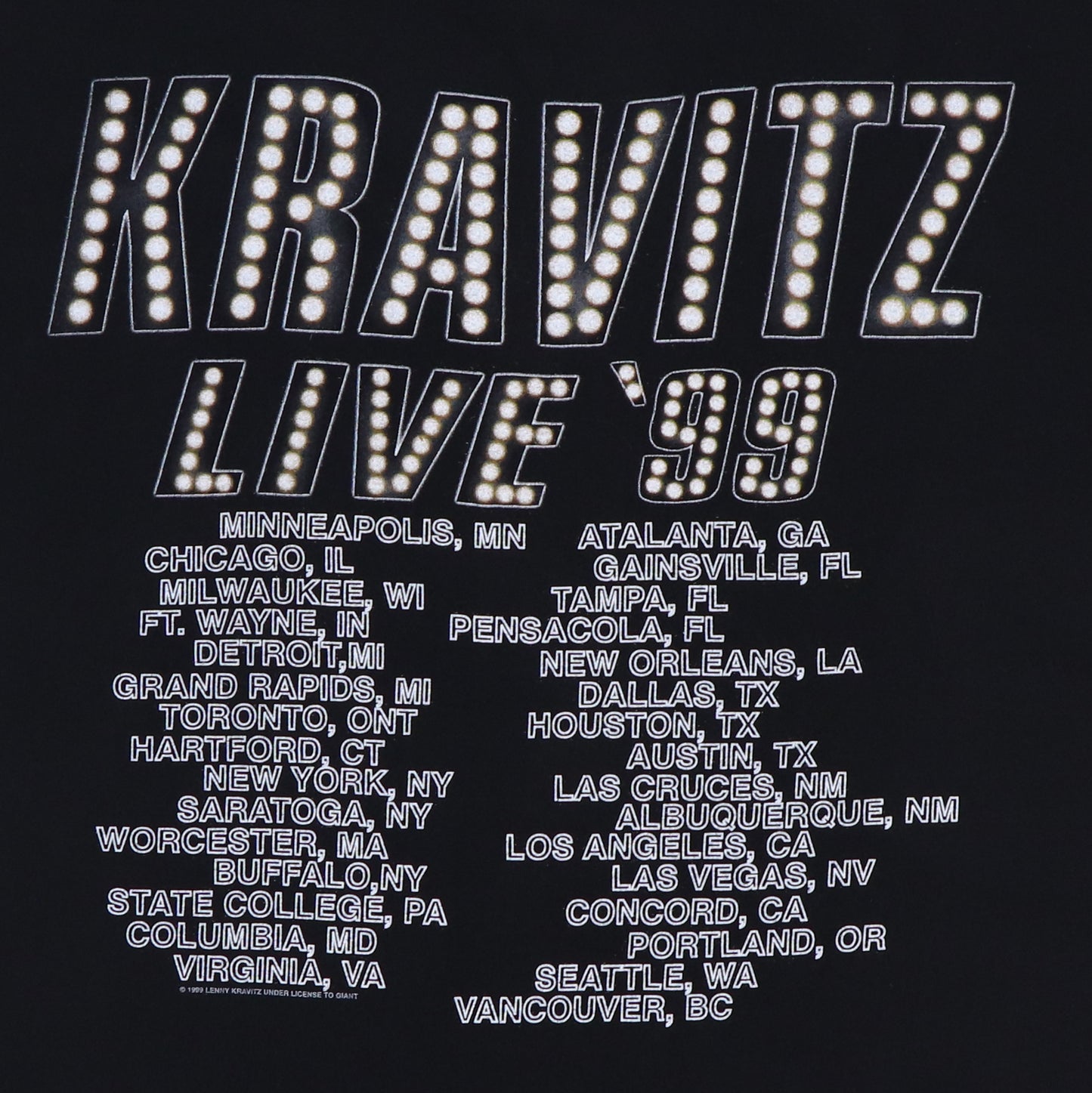 1999 Lenny Kravitz Tour Shirt