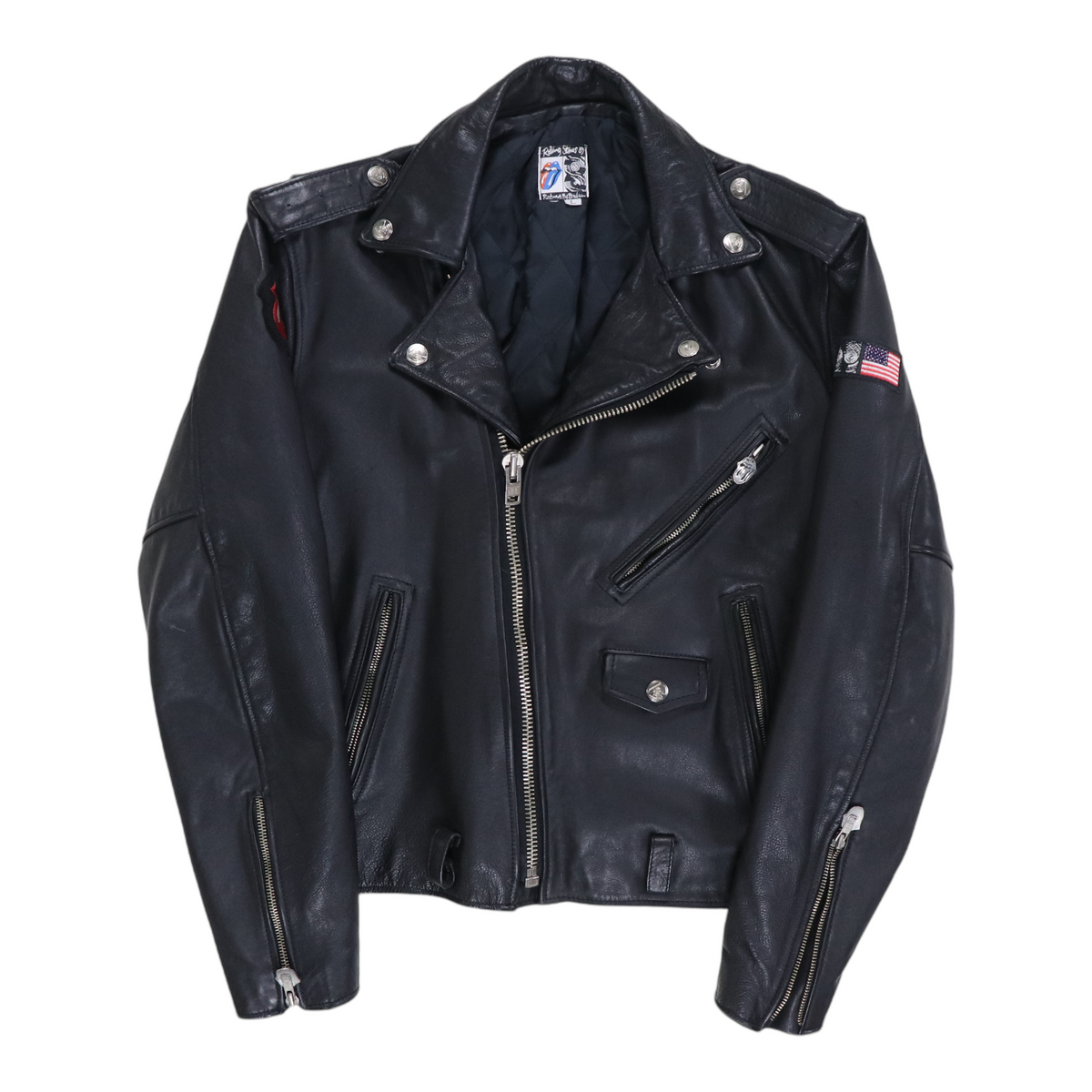 vintage 90s rolling stones レザージャケット 1989 Rolling Stones Steel Wheels Tour Leather Jacket | Authentic