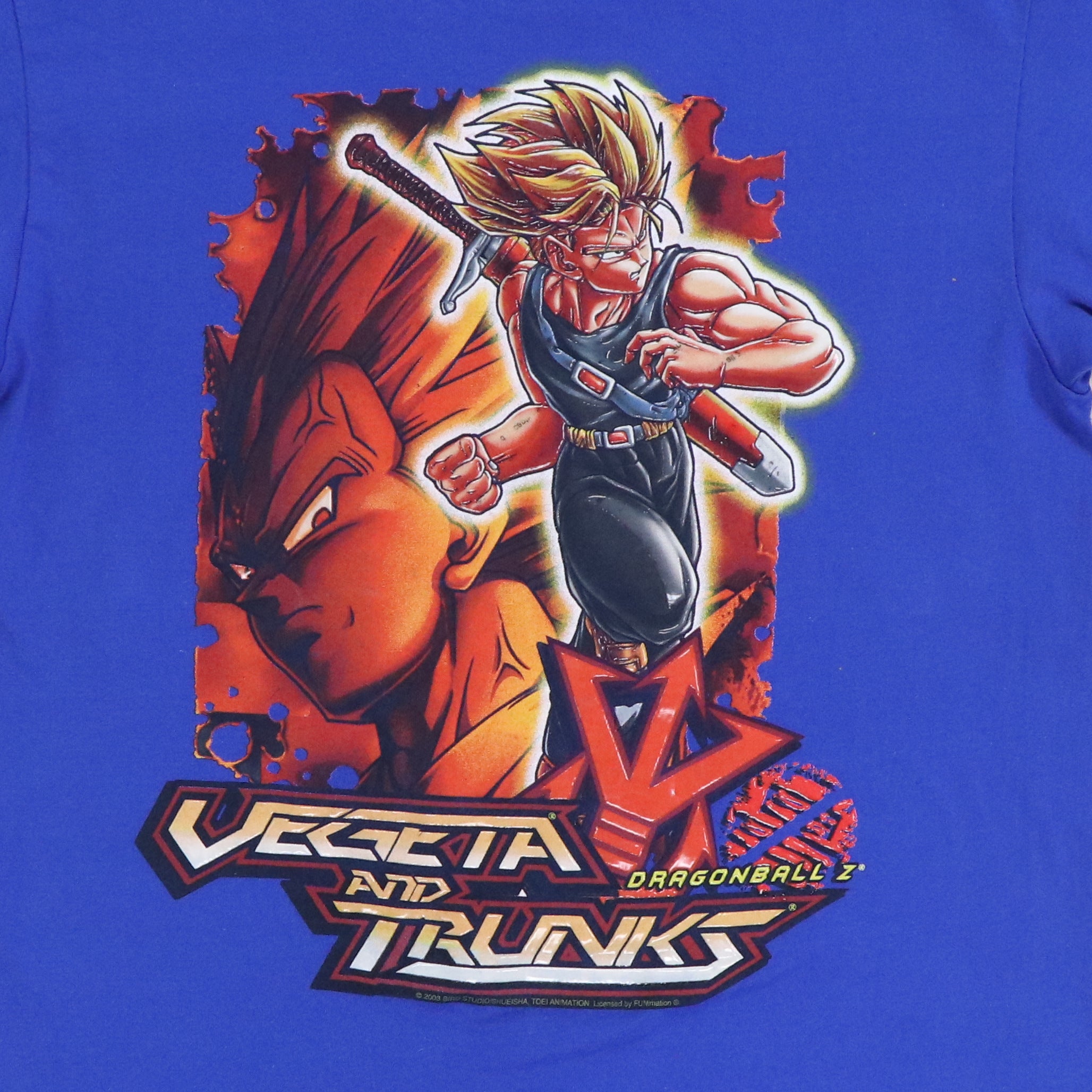 Original vintage 2003 Dragon Ball Z Vegeta Trunks Youth Shirt