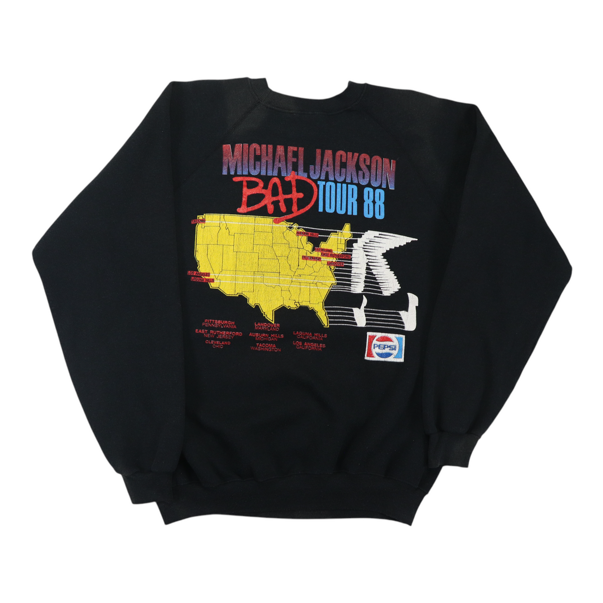 トップス Michael Jackson Vintage Sweat 1988 Michael Jackson Bad Tour Sweatshirt | Authentic Vintage