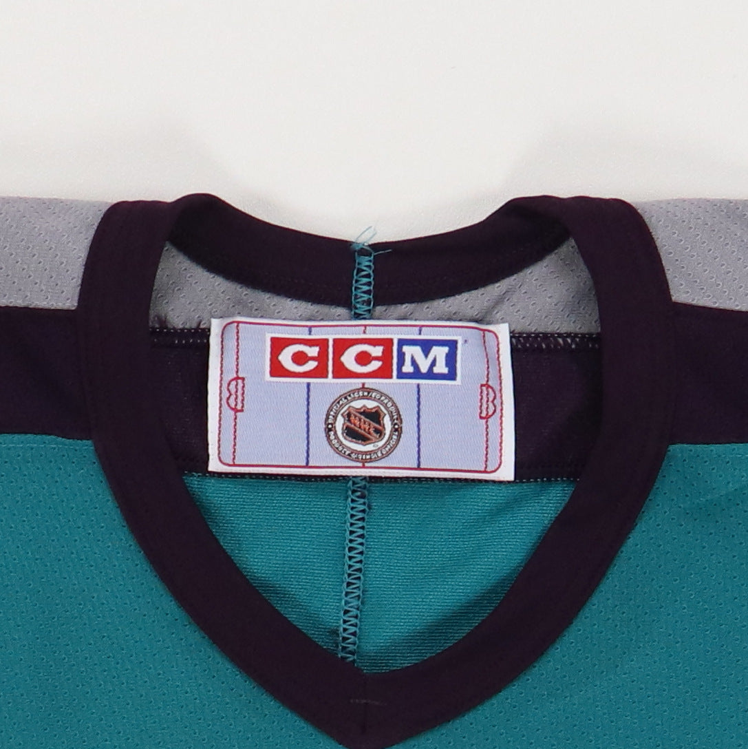 Vintage Anaheim Mighty Ducks CCM Hockey Jersey Size Large White 90s NHL