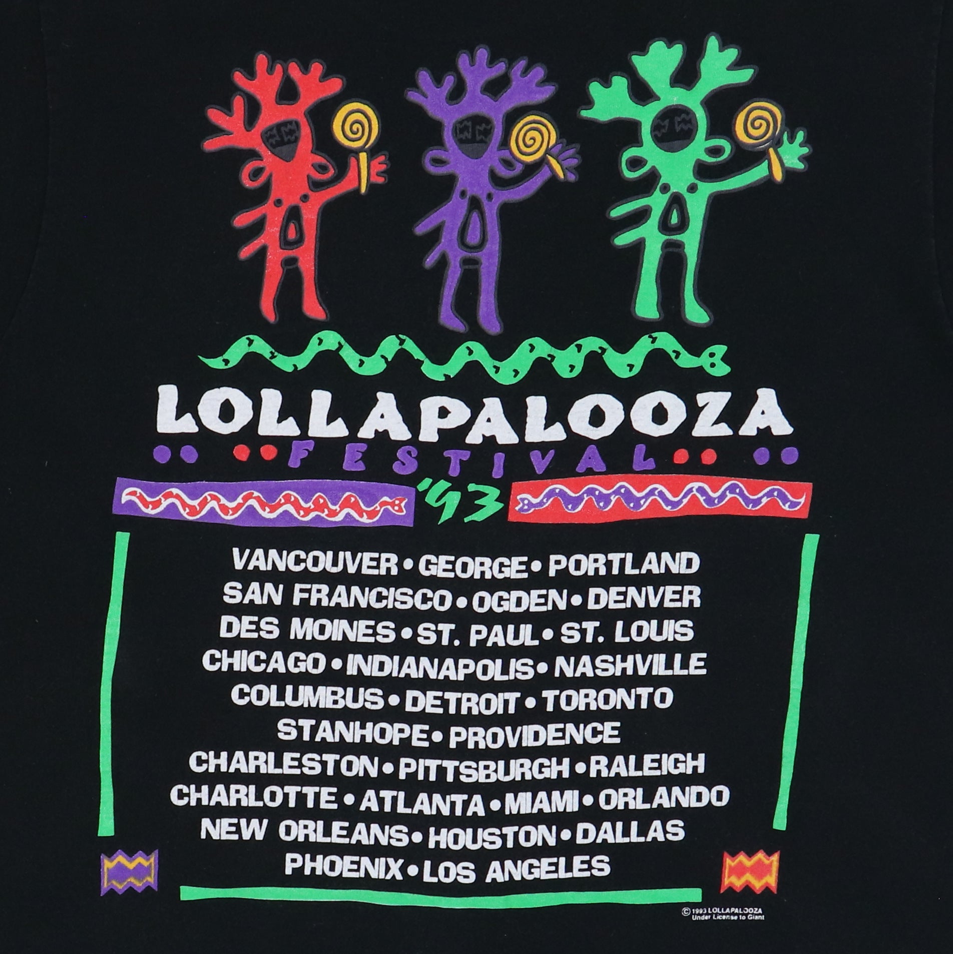 1993 Lollapalooza Festival Tour Shirt WyCo Vintage
