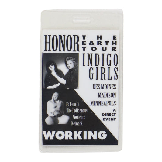 1995 Indigo Girls Honor The Earth Backstage Pass Laminate