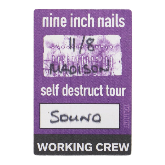 1994 Nine Inch Nails Self Destruct Backstage Pass