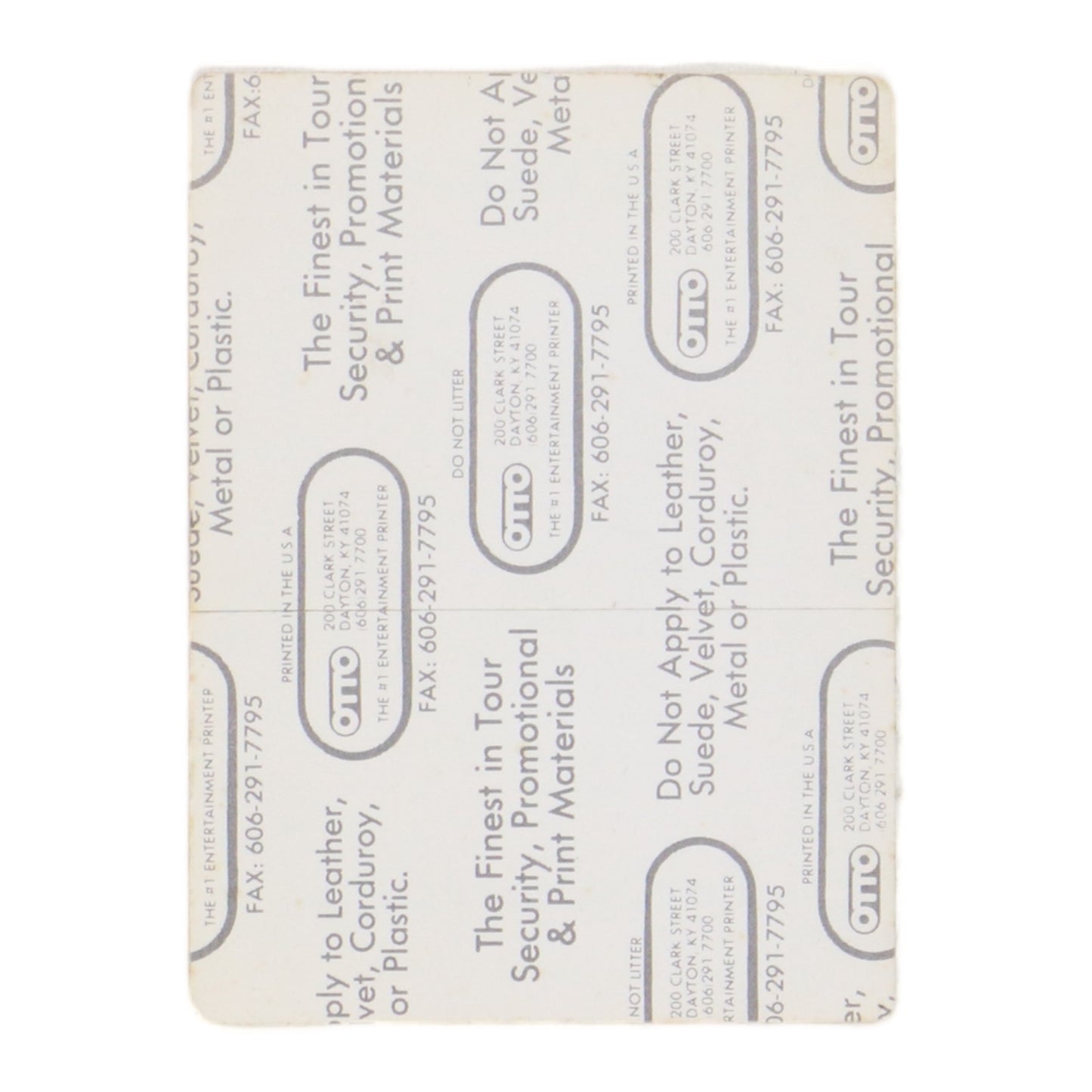 1990 Ramones Escape From New York Backstage Pass Back