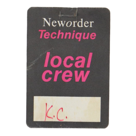 1989 New Order Technique Backstage Pass