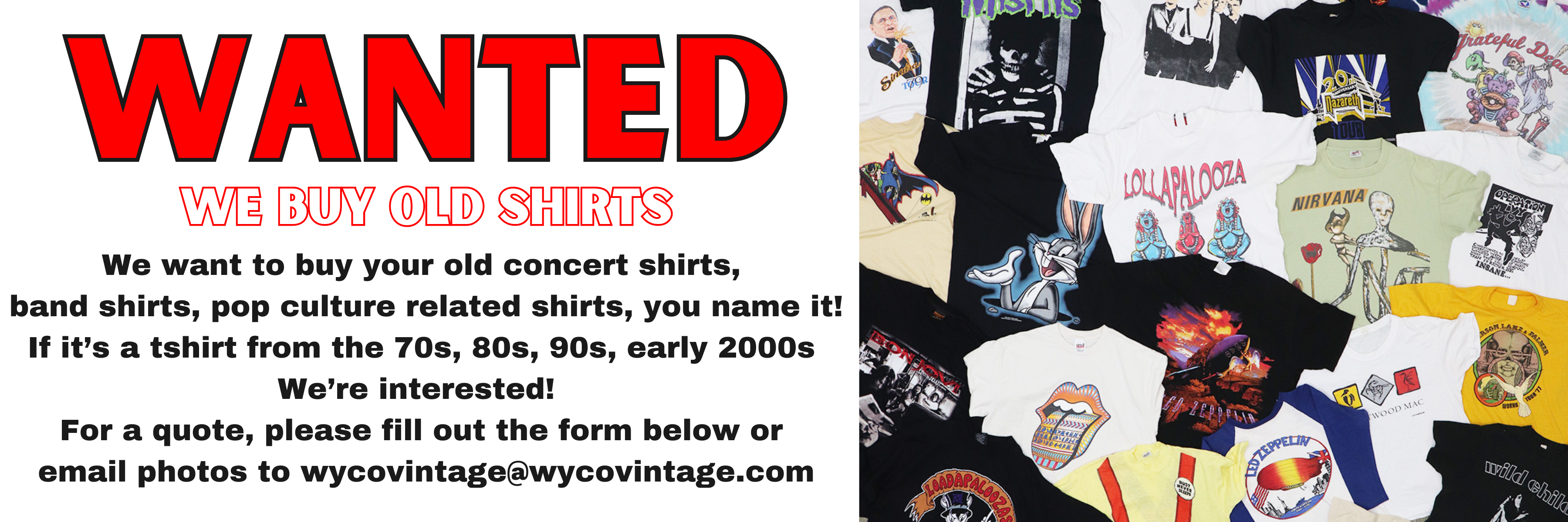 We Buy Old Shirts Sell Your Shirts WyCo Vintage