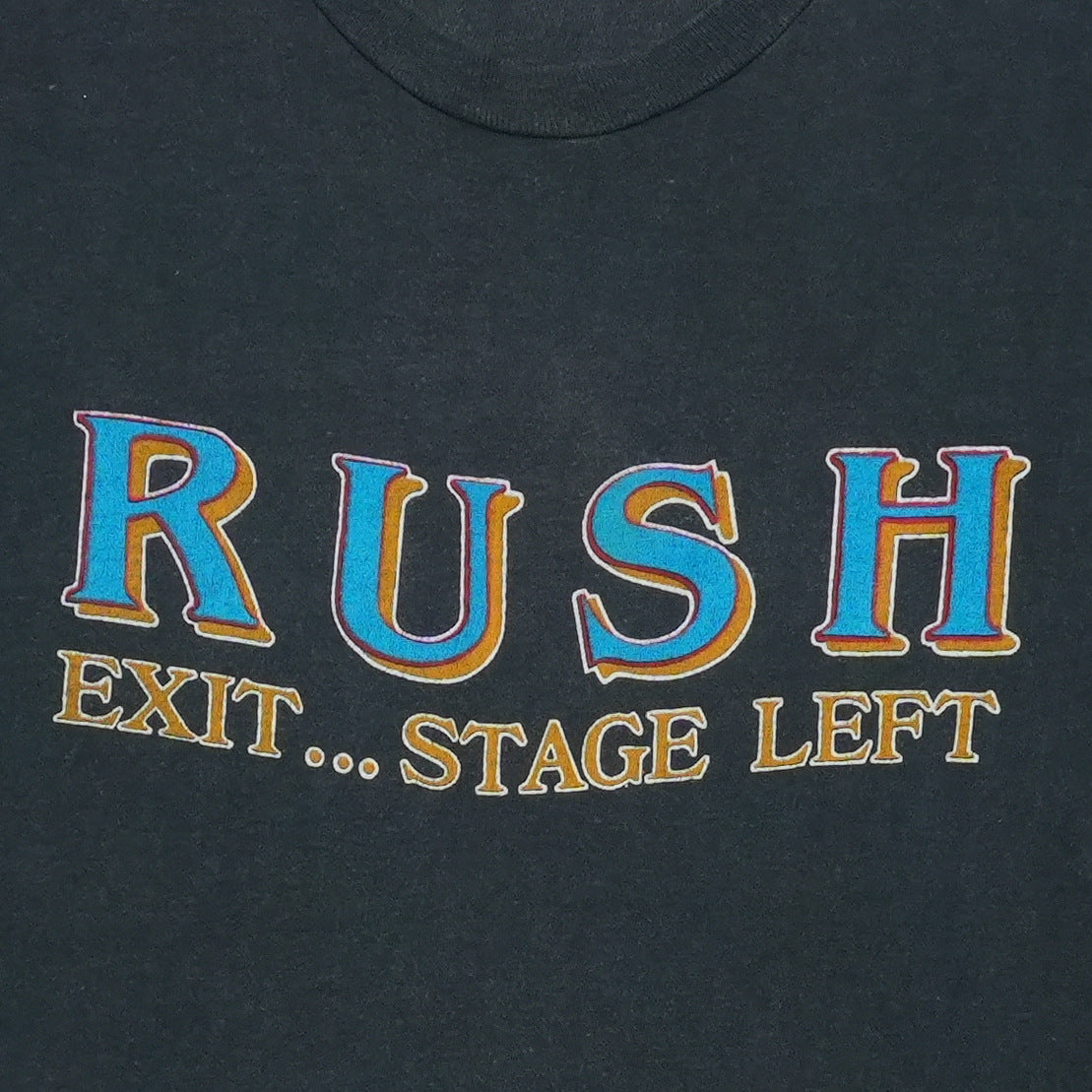 1982 Rush Exit Stage Left Tour Shirt Front Detail 1