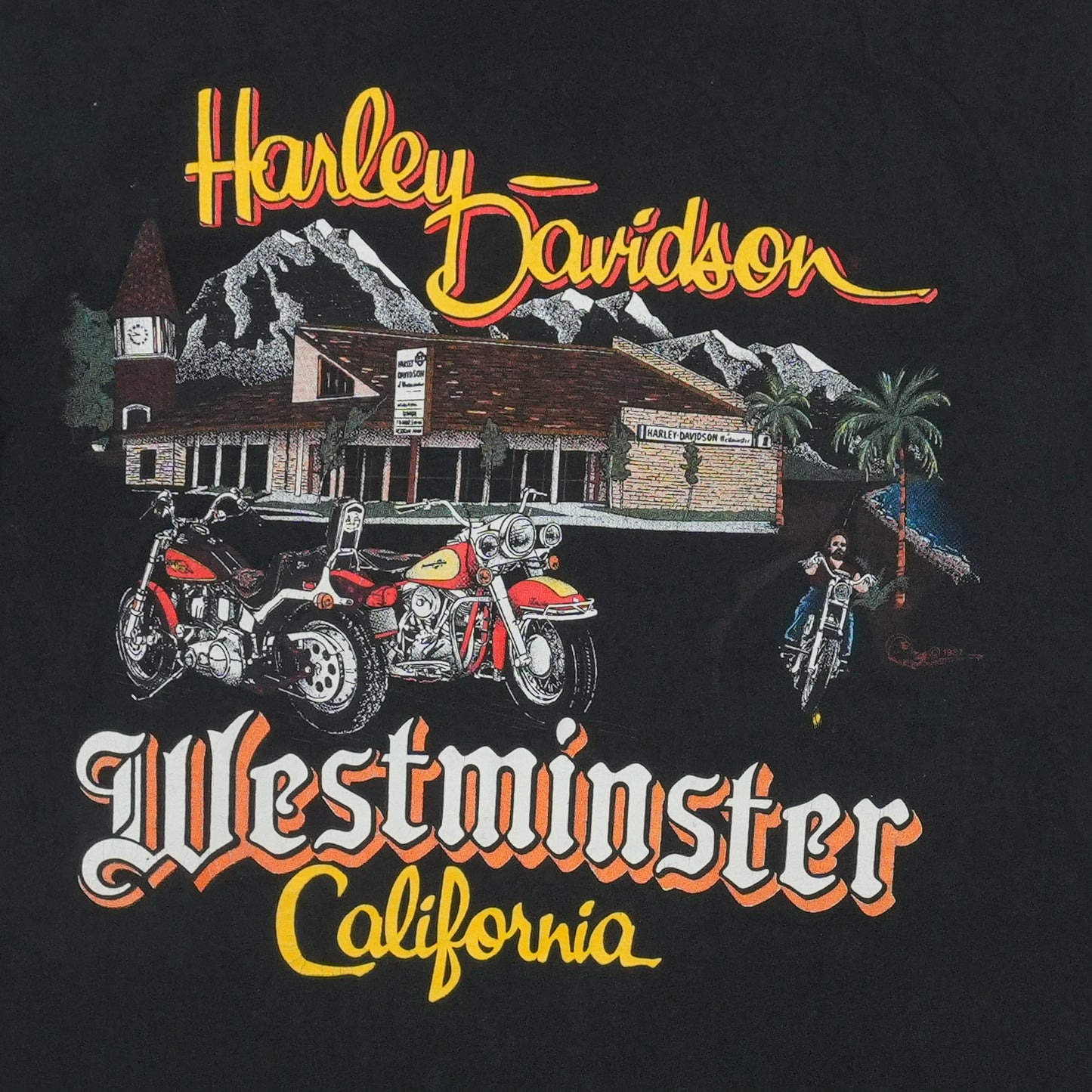 1993 Harley Davidson California Built To Handle Anything Shirt Back Detail 1