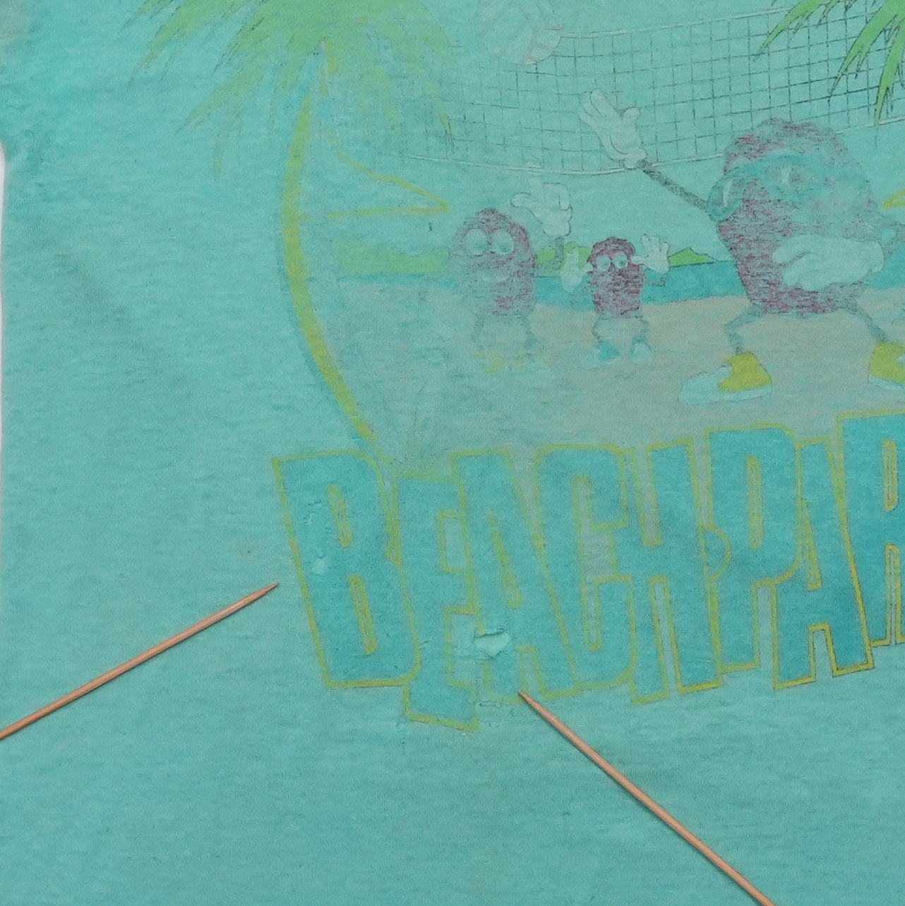 1980s California Raisins Beach Party Shirt Detail