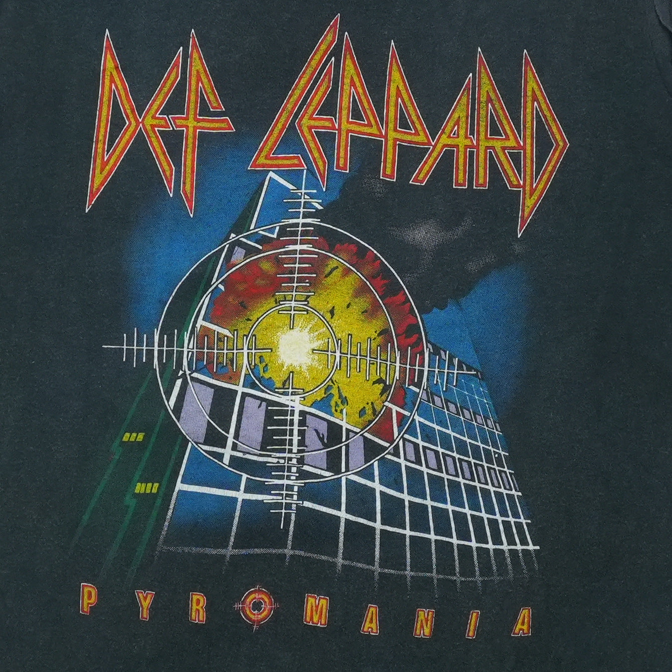 1983 Def Leppard Pyromania Rock Till You Drop Tour Sleeveless Shirt Front Detail 1