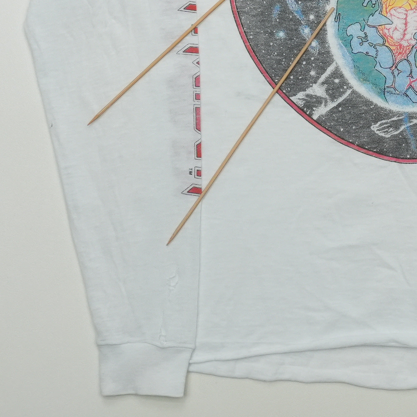 1983 Iron Maiden World Peace Long Sleeve Shirt Front Detail 4