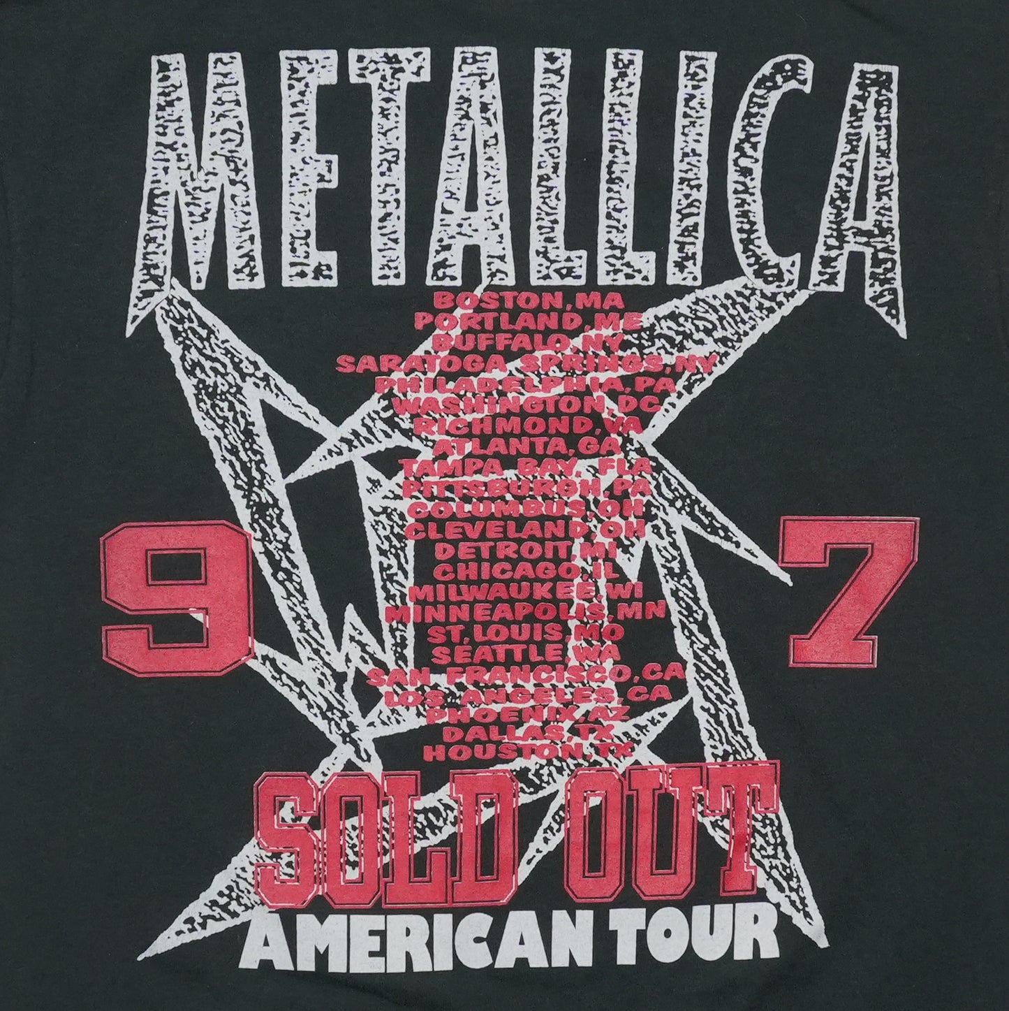 1997 Metallica Load American Tour Shirt Back Detail 2