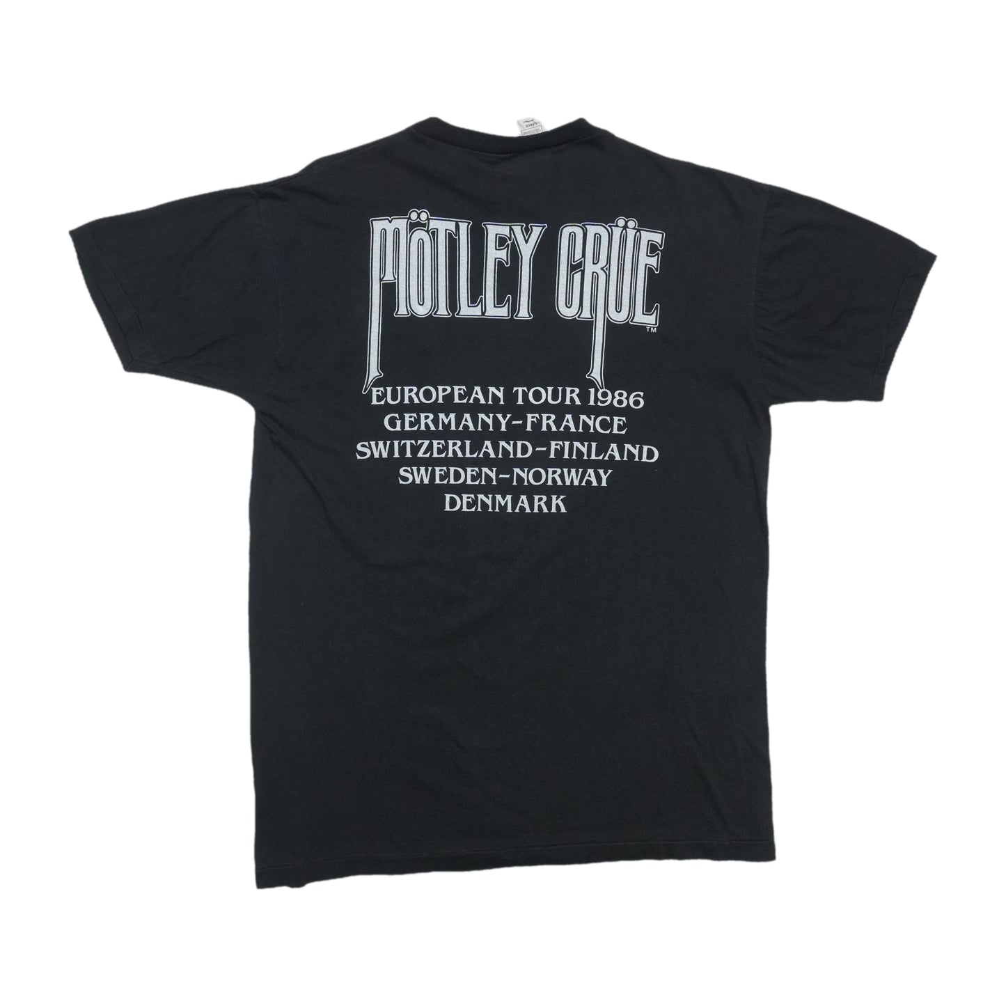 1986 Motley Crue European Tour Shirt Back