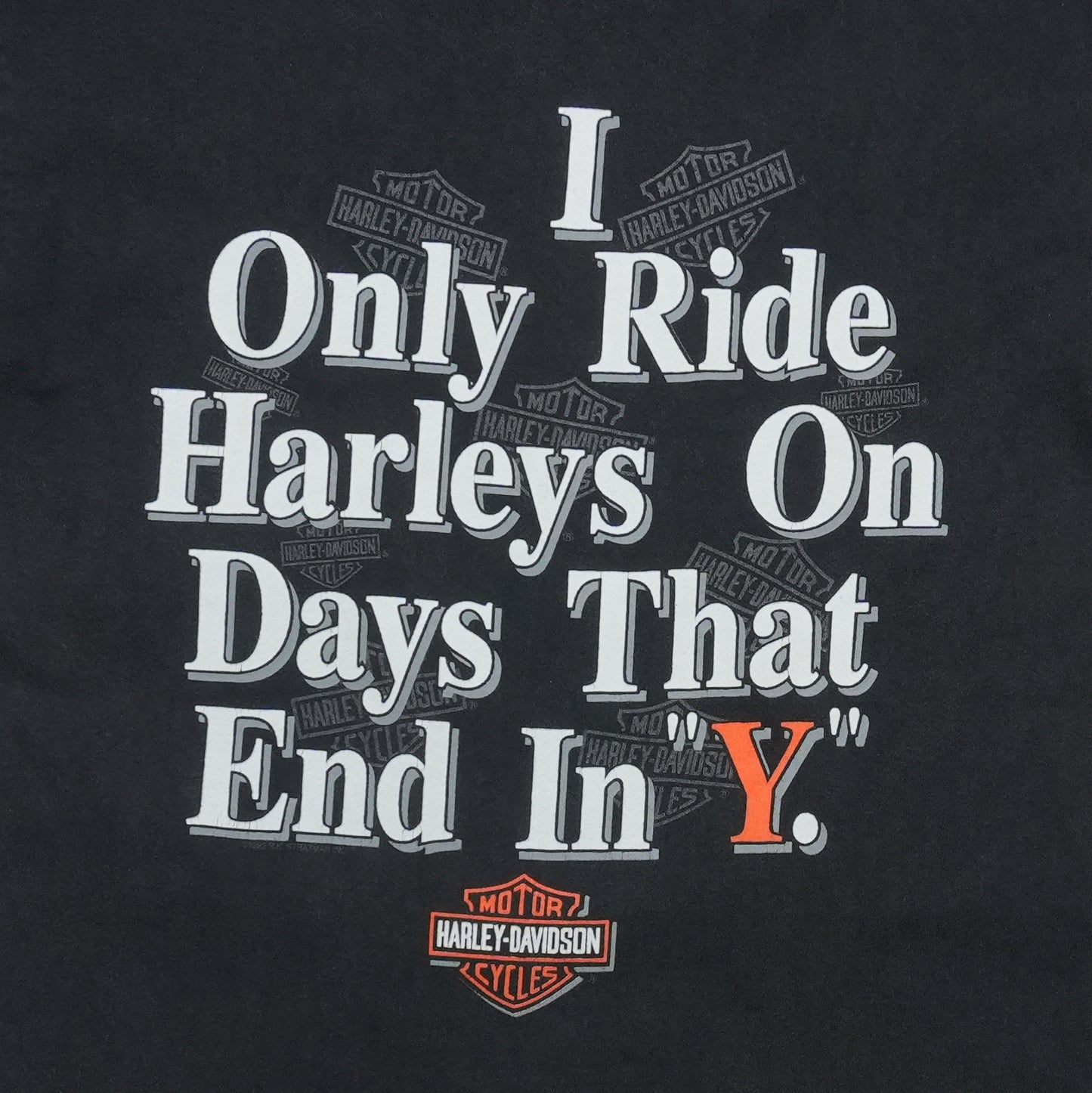 1990s Harley Davidson Only Ride Harleys Shirt Front Detail 1