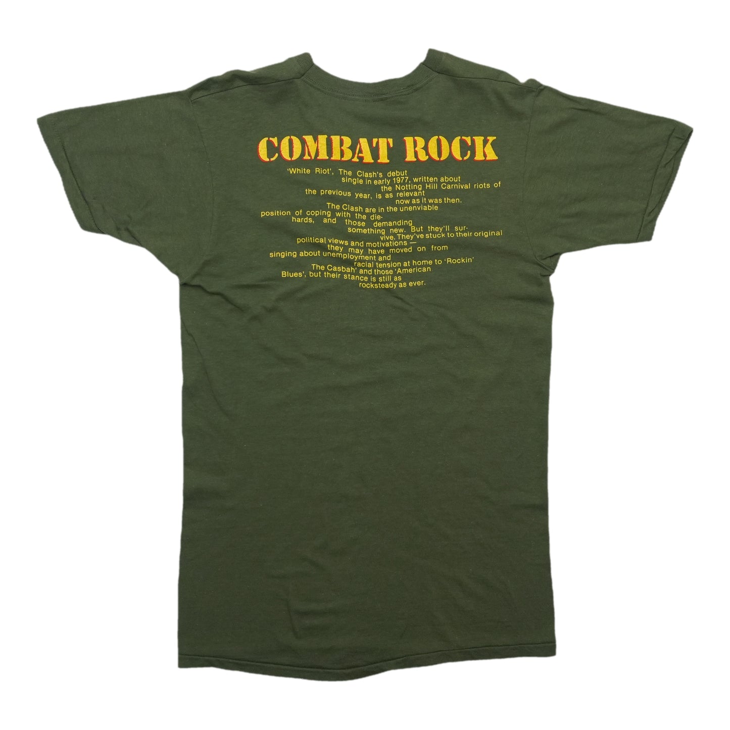 1982 The Clash Combat Rock Shirt Back