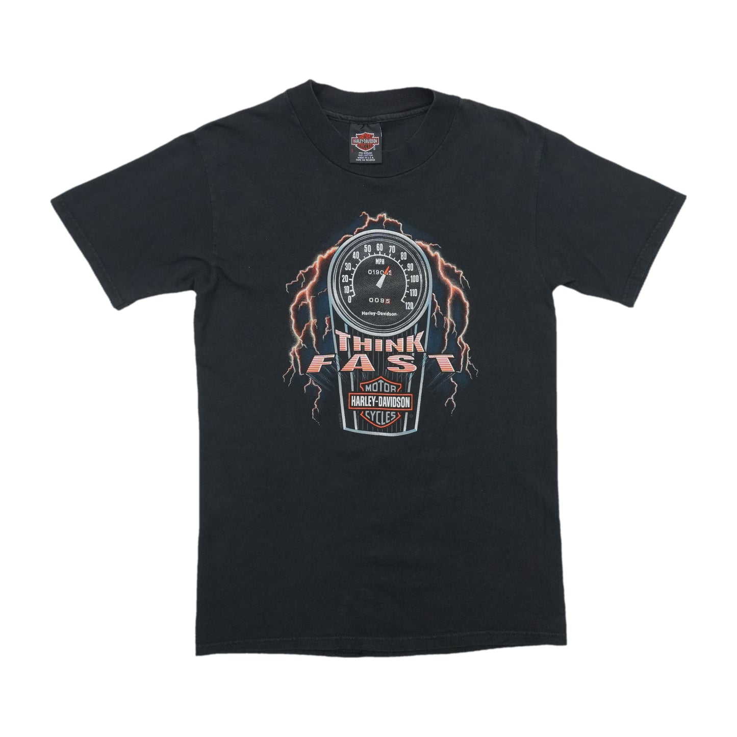 1990s Harley Davidson Think Fast Hays Kansas Shirt Front