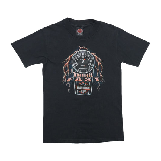 1990s Harley Davidson Think Fast Hays Kansas Shirt Front