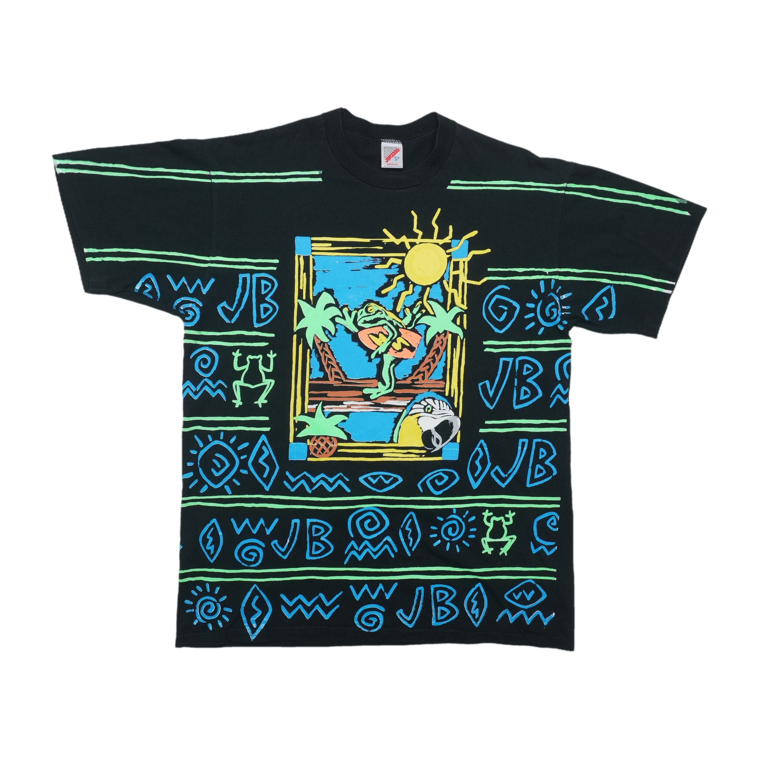 1990s Jimmy Buffett All Over Print Shirt Front
