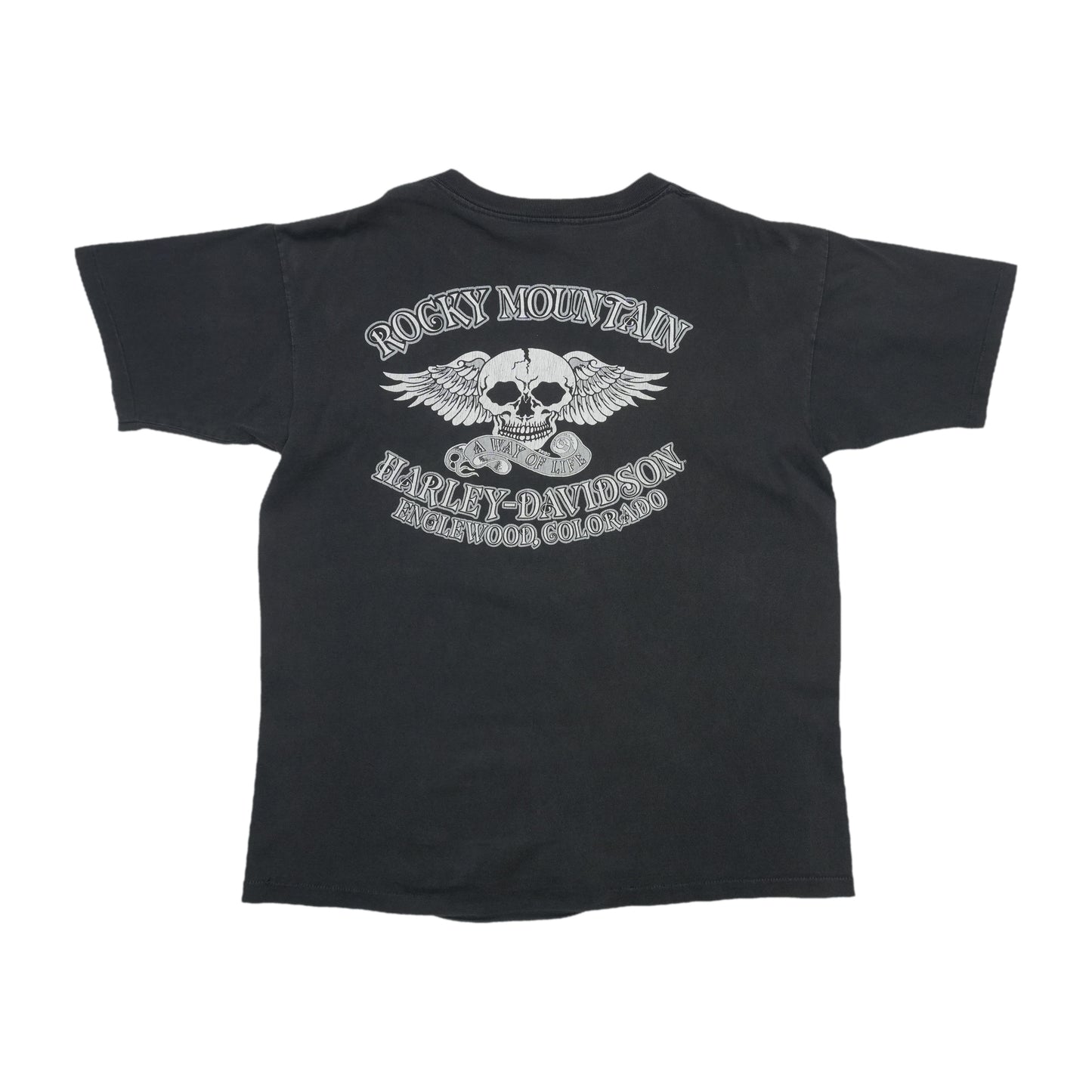 1990s Harley Davidson Englewood Colorado Wild At Heart Shirt Back