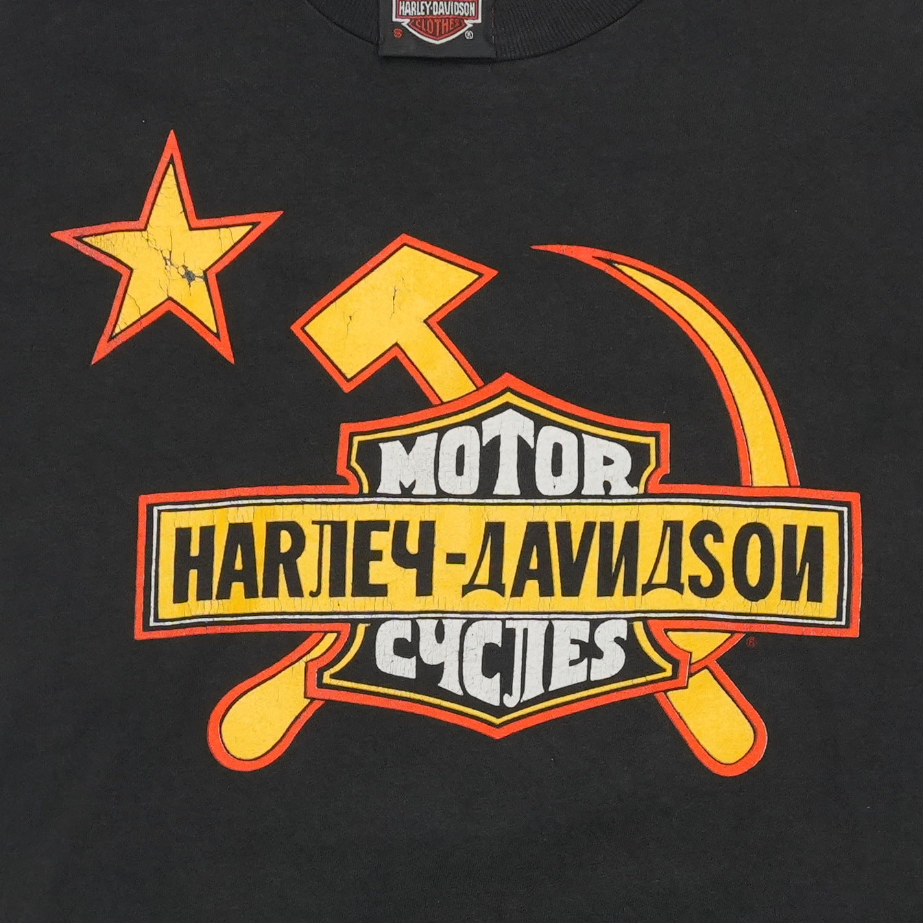 1990s Harley Davidson Of Russia Yakut Siberia Shirt Front Detail 1
