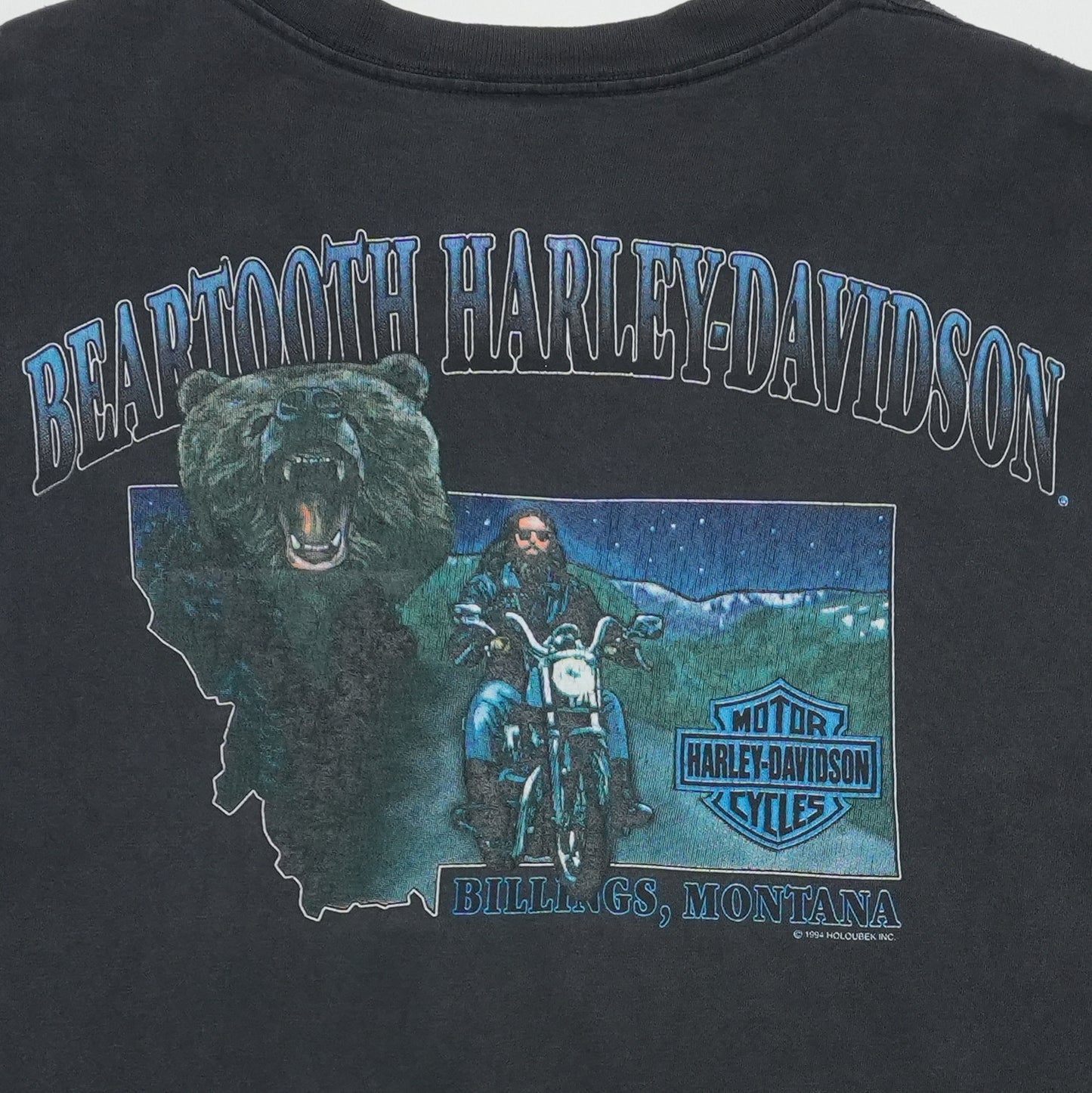 1994 Harley Davidson Billings Montana Shirt Back Detail 2