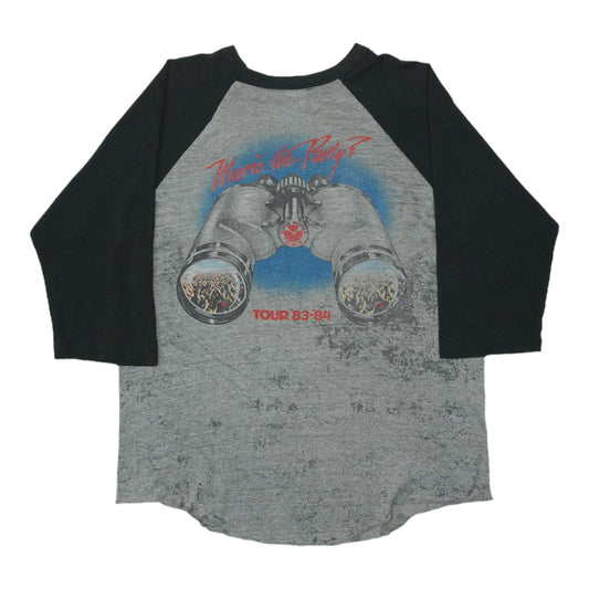 1983 Eddie Money Where's The Party Raglan Shirt Back