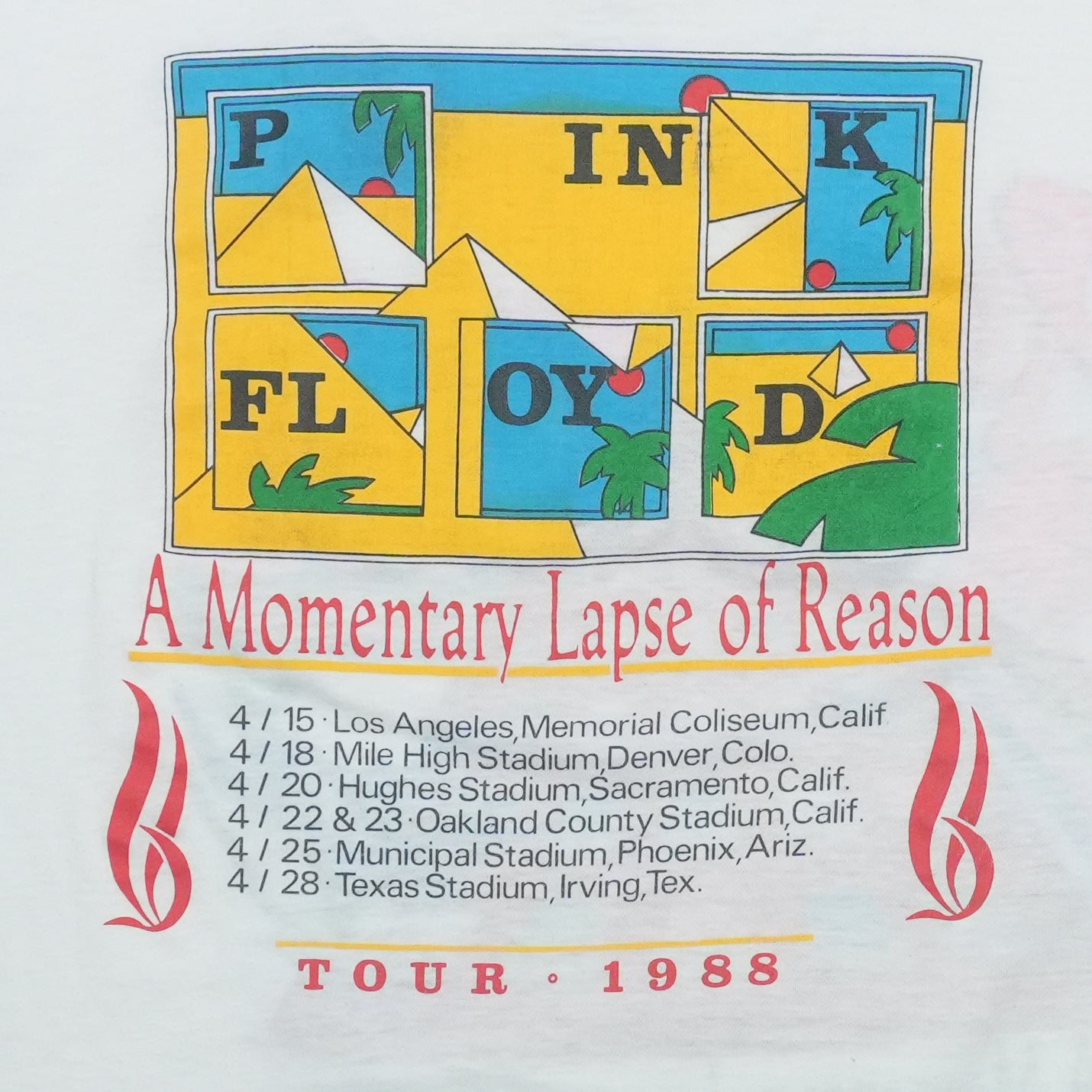1988 Pink Floyd A Momentary Lapse Of Reason Tour Shirt Detail 5
