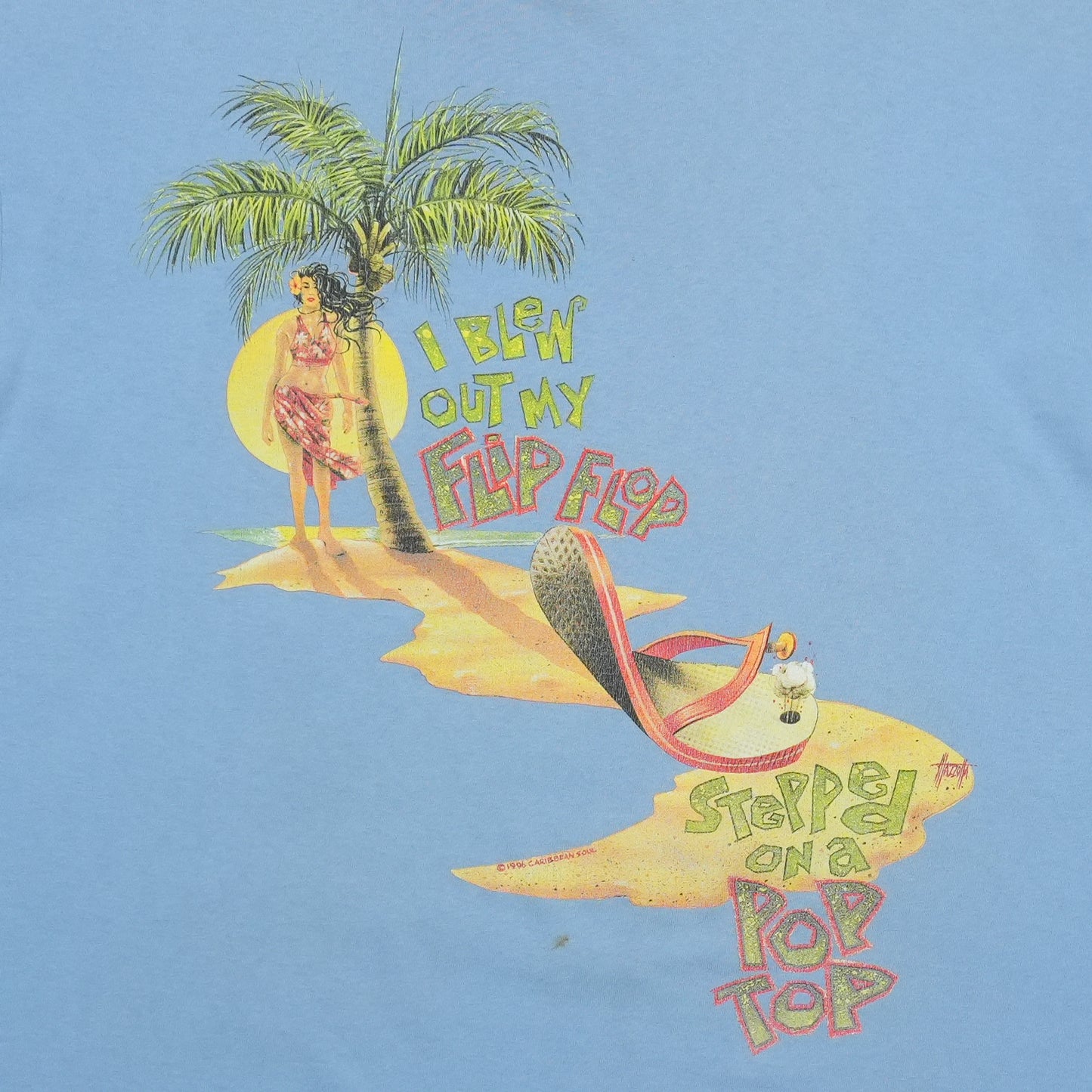 1996 Jimmy Buffett Margaritaville Caribbean Soul Shirt Front Graphic