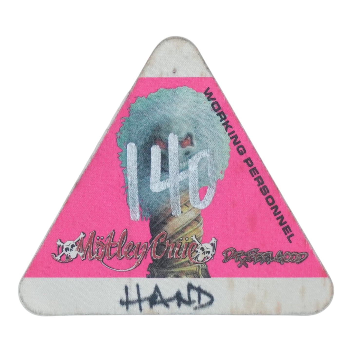 1989 Mötley Crüe Dr. Feelgood Tour Backstage Pass - front