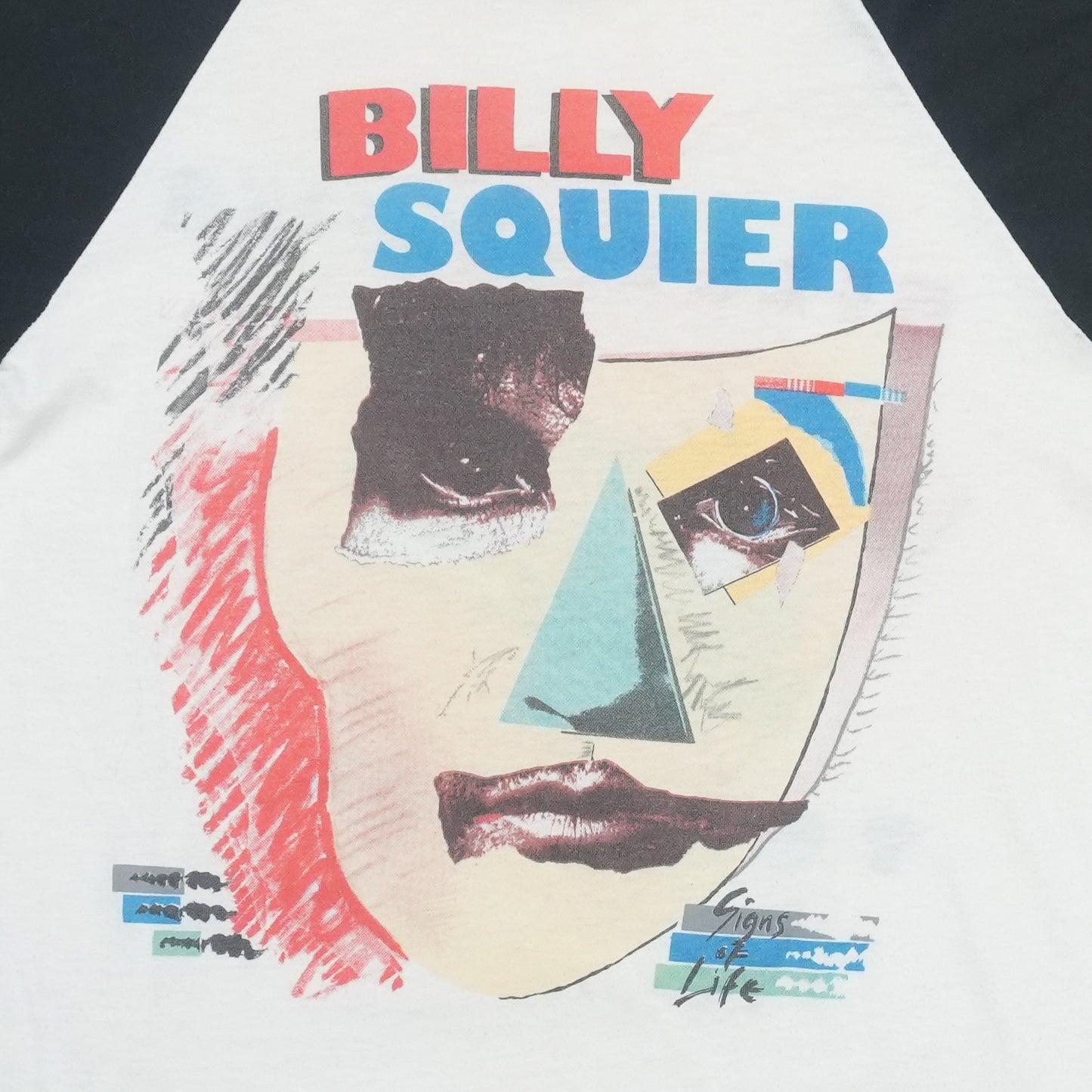 1984 Billy Squier Signs Of Life Tour Raglan Shirt Detail 2