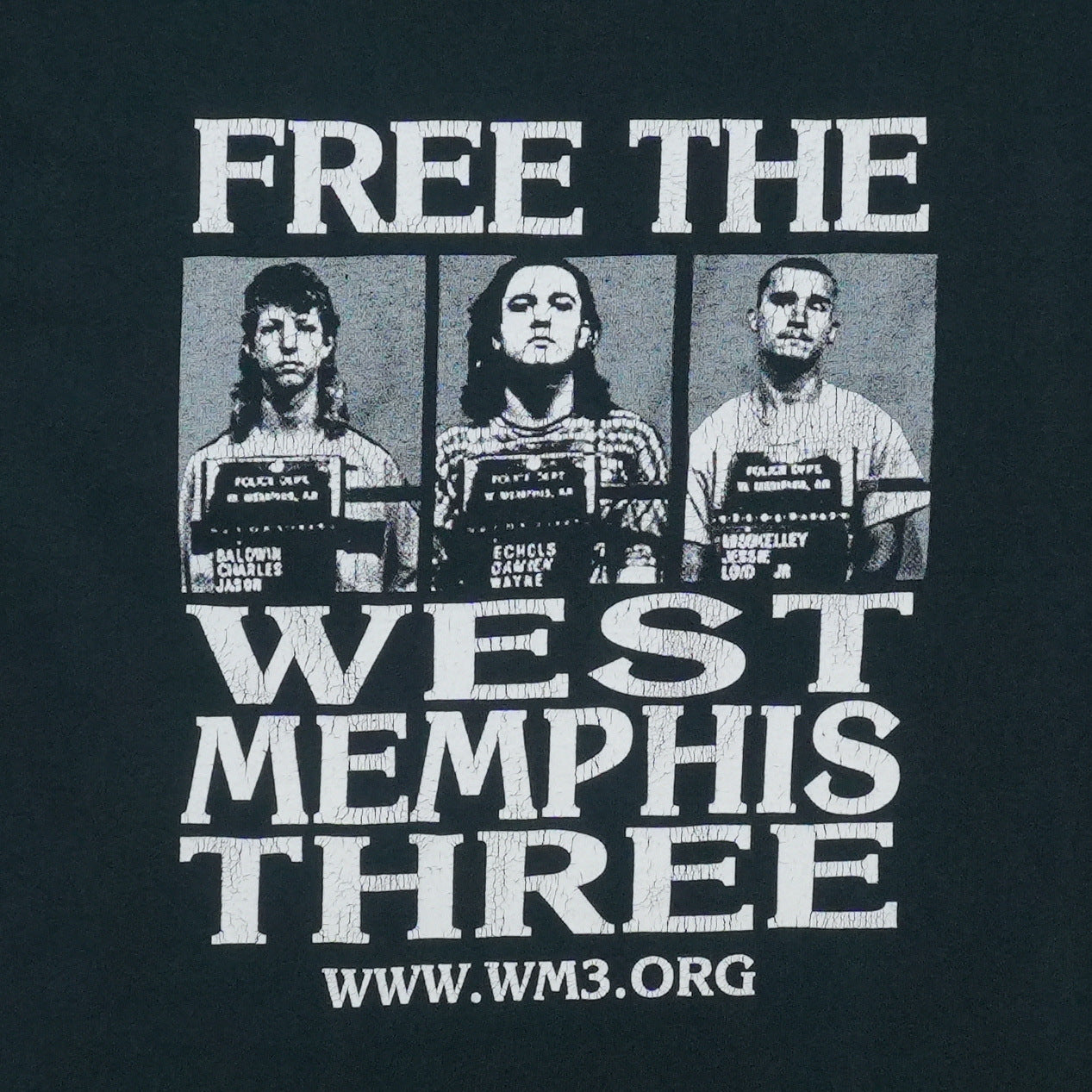 2000s Free The West Memphis Three Shirt Front Graphic