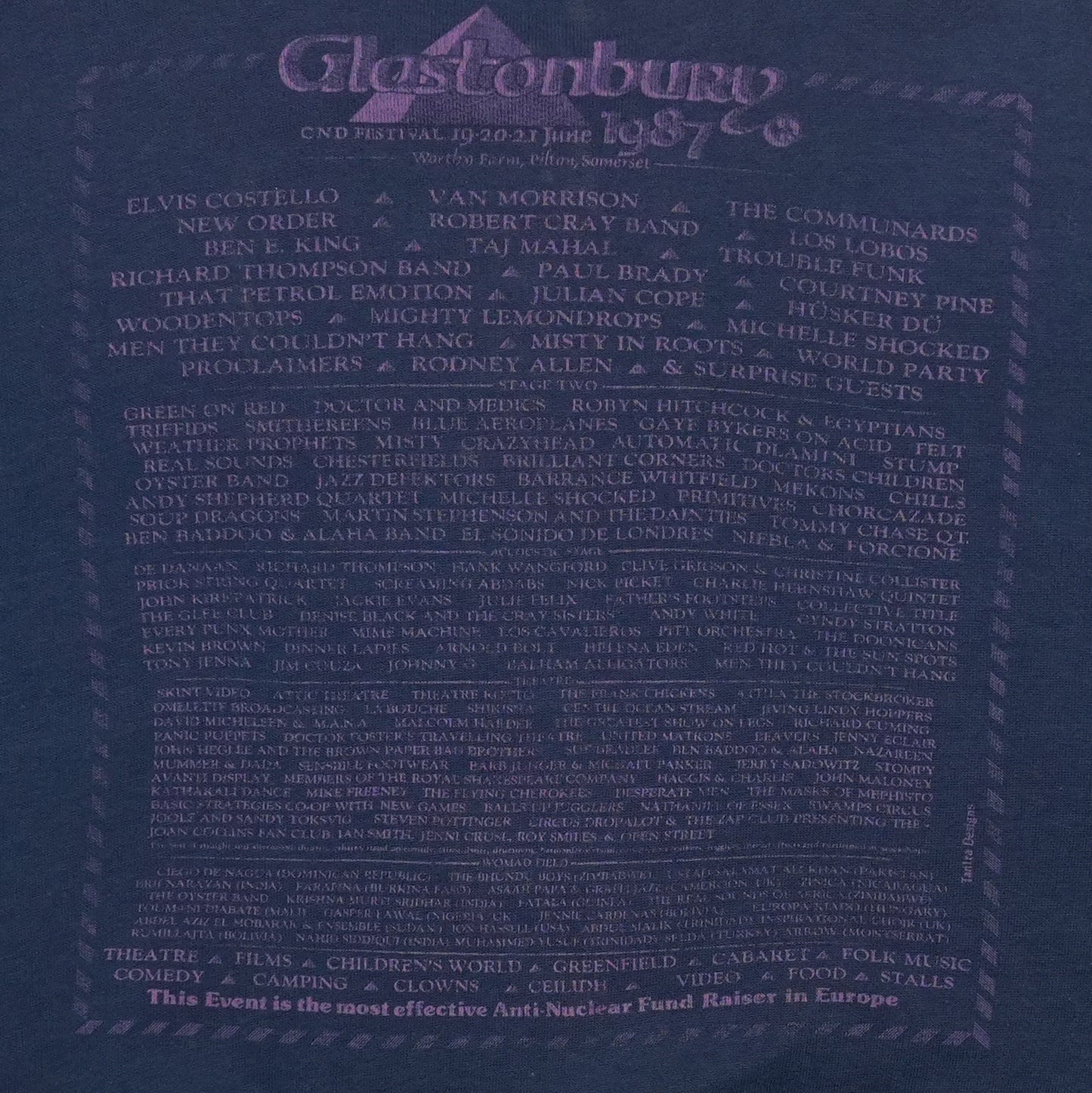 1987 Glastonbury Festival Sweatshirt Back Detail 1