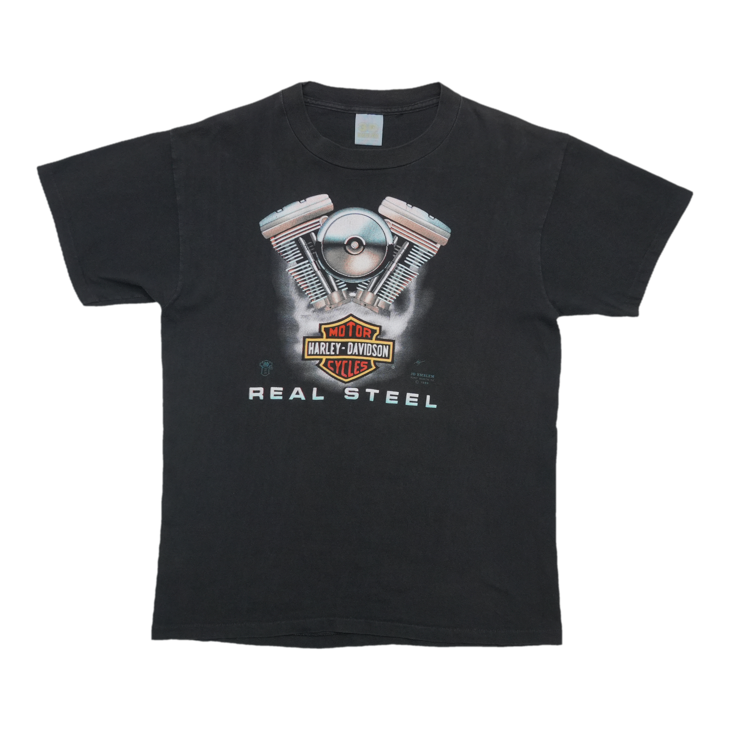 1989 Harley Davidson Real Steel 3D Emblem ShirtFront