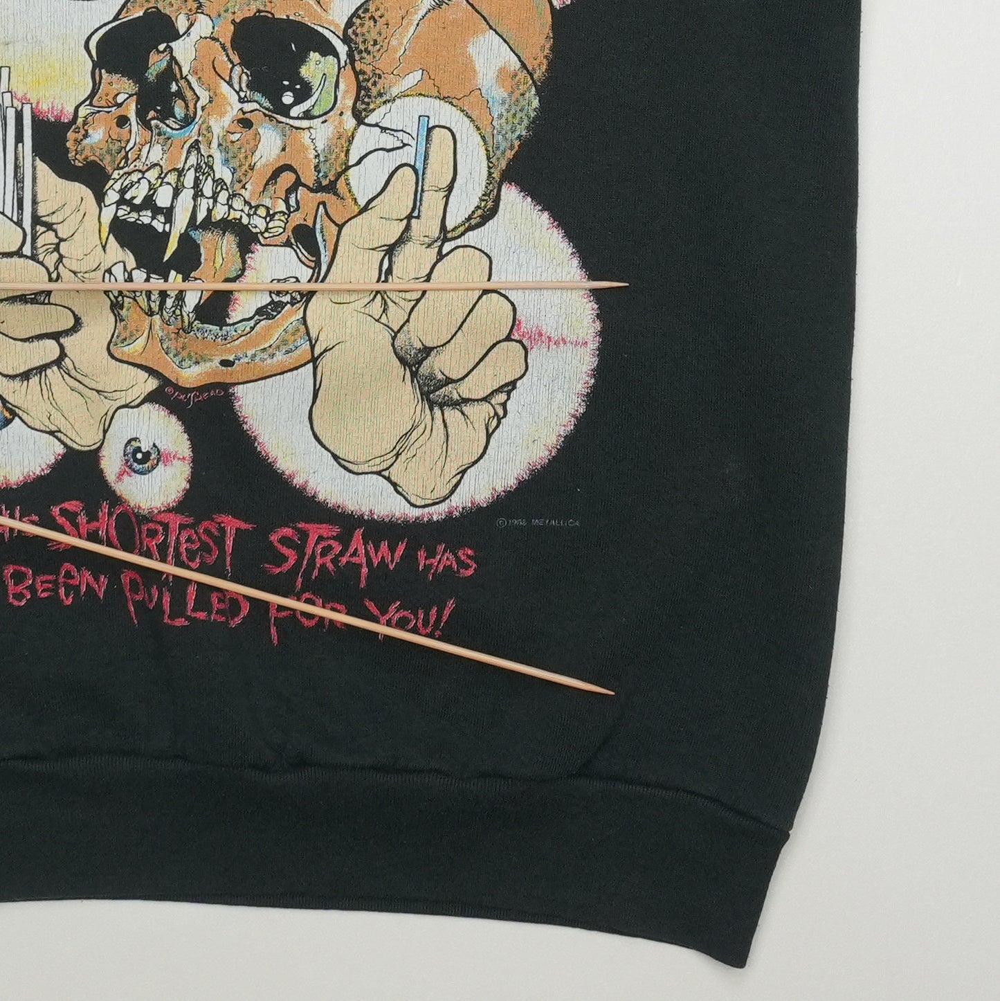 1990s Metallica Shortest Straw Sweatshirt Detail 1