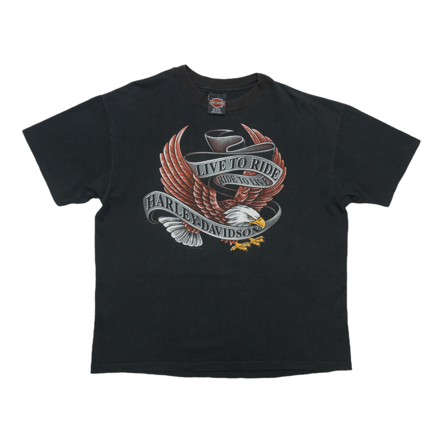 1990s Harley Davidson Live to Ride Eagle ShirtFront