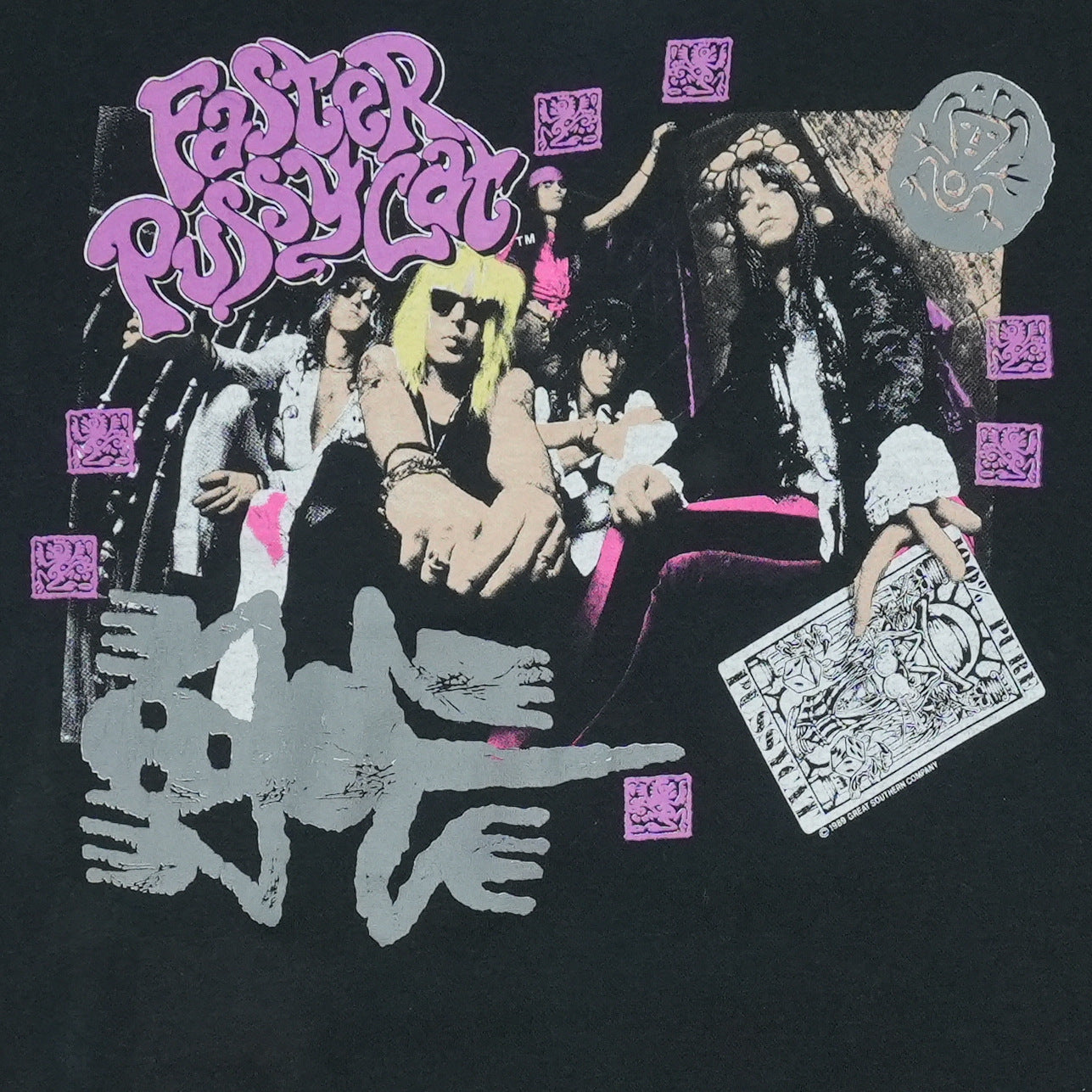 1990 Faster Pussycat Tour Shirt Front Graphic