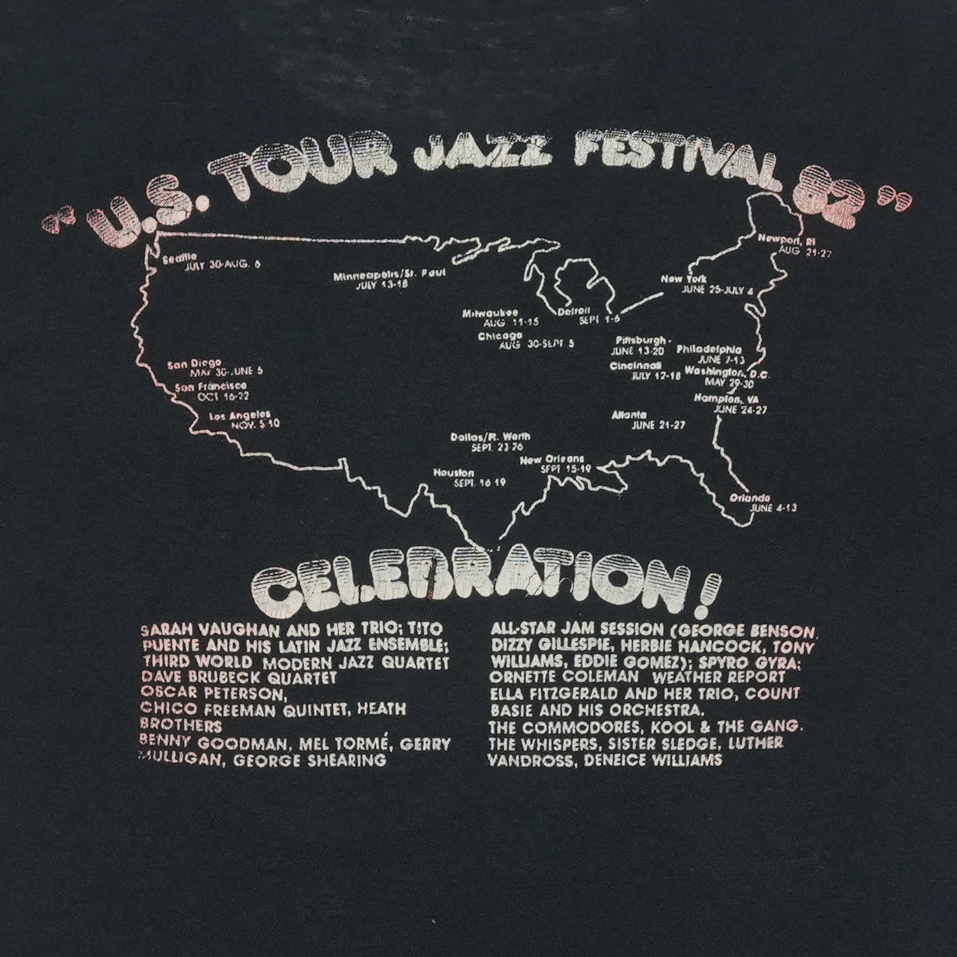 1982 Jazz Festival Tour Shirt Back Graphic