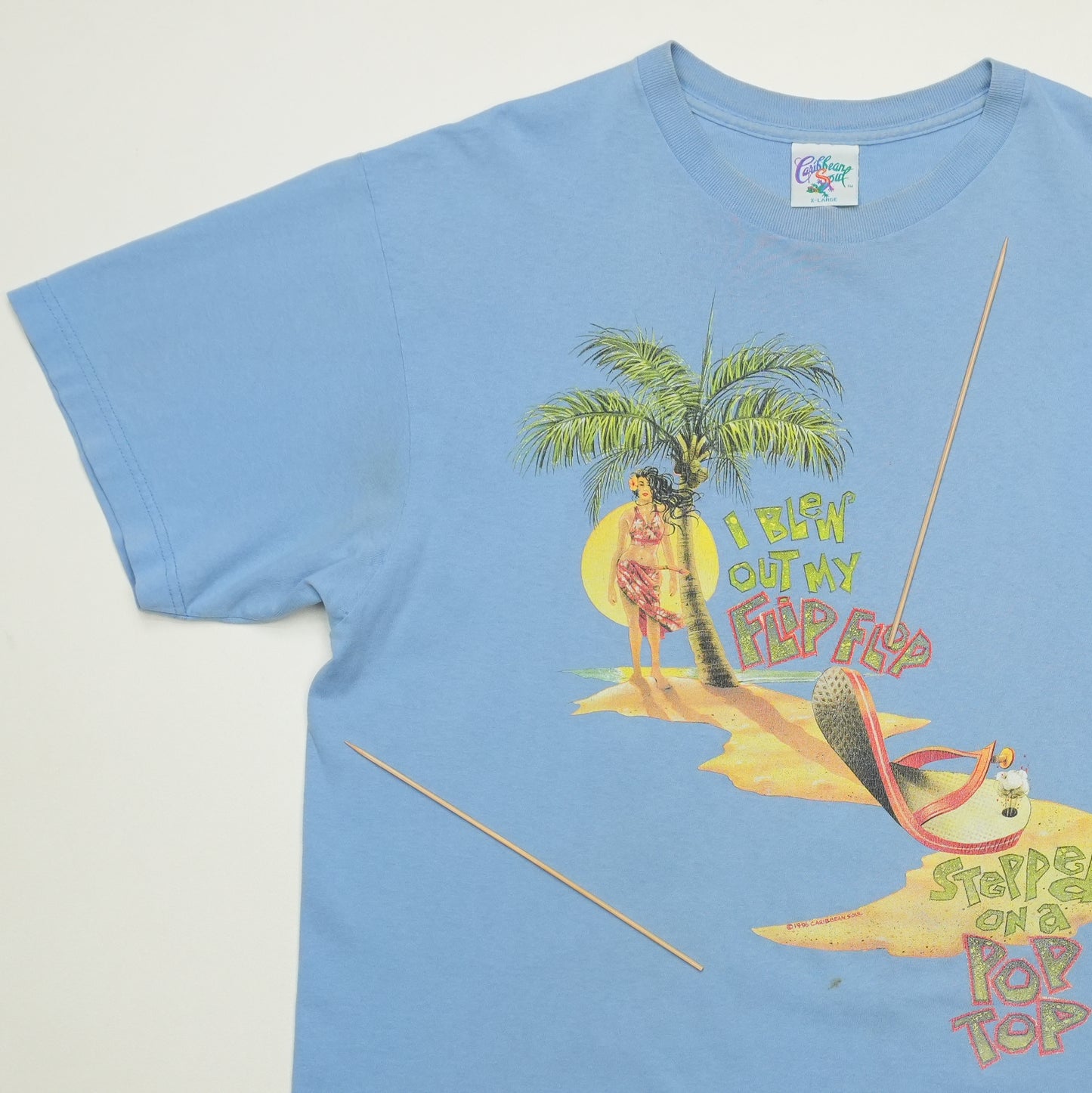 1996 Jimmy Buffett Margaritaville Caribbean Soul Shirt Front Detail 2