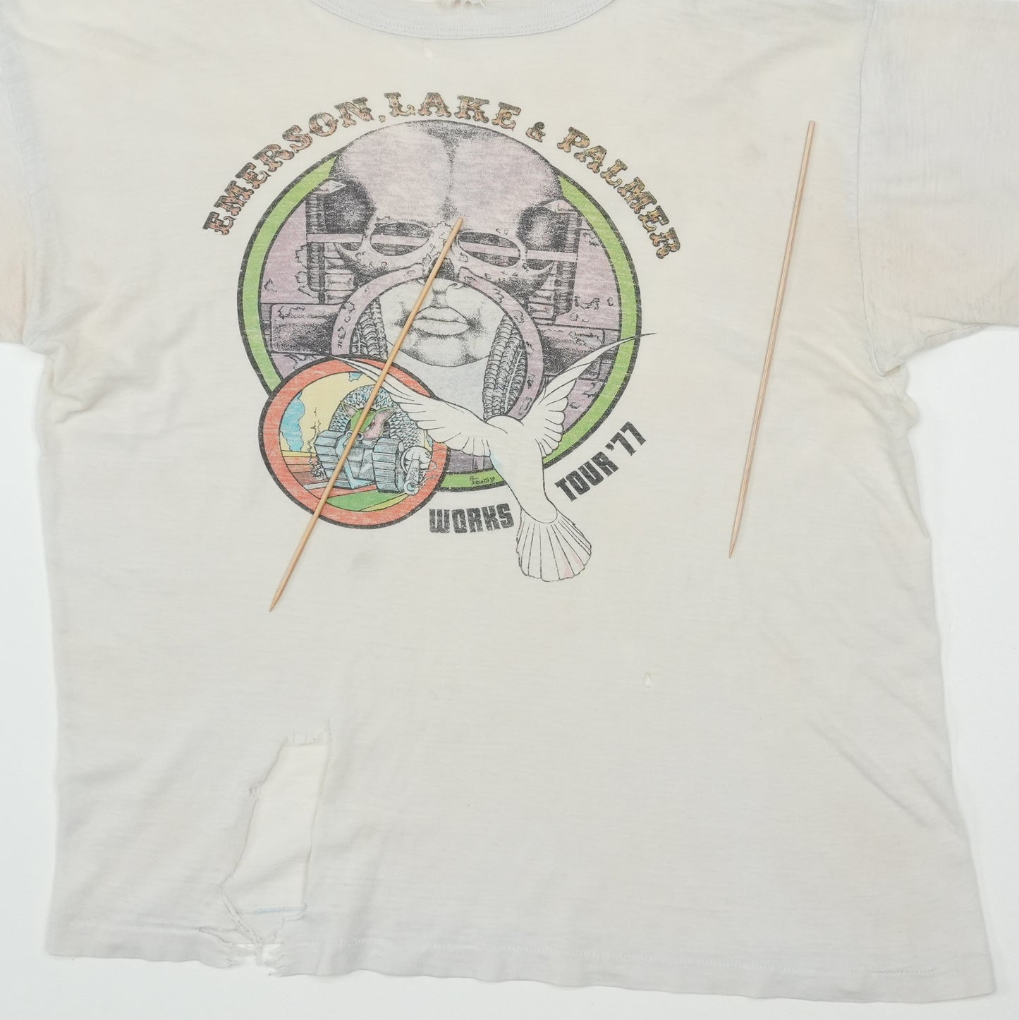 1977 Emerson Lake & Palmer Works Tour Shirt Detail 3